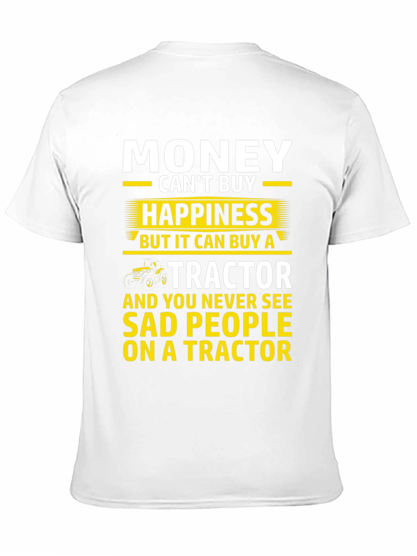 Black Money Can't Buy Happiness Tractor Graphic T-Shirt view 11