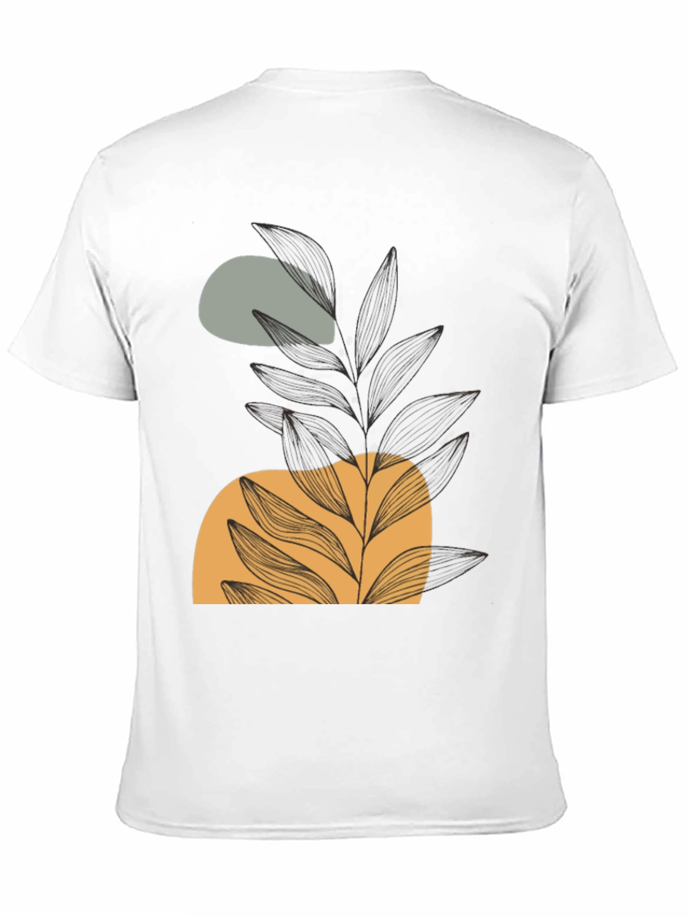 Black Abstract Plant Graphic Tee - Modern Casual Style view 11