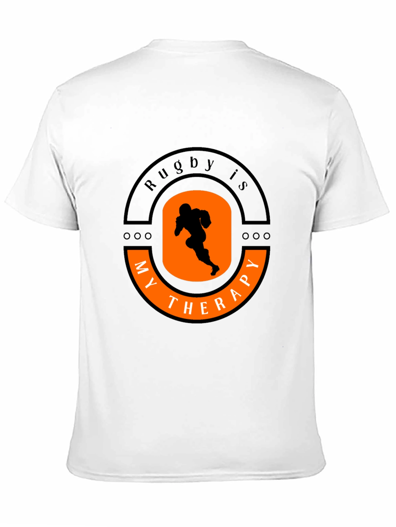 Rugby Is My Therapy Black T-Shirt - 11