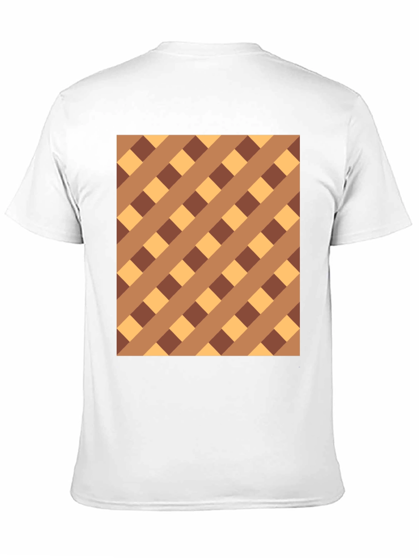 Black Brown Checkered Pattern Black Tee view 11