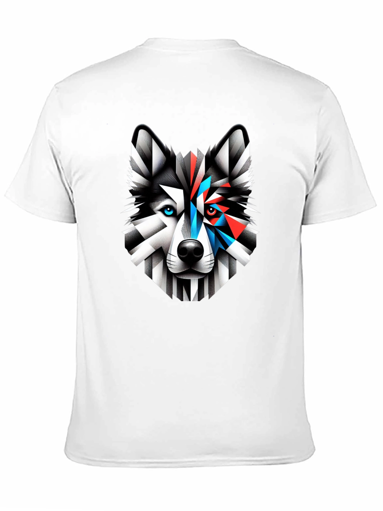 Black Geometric Wolf Graphic Print Tee view 11