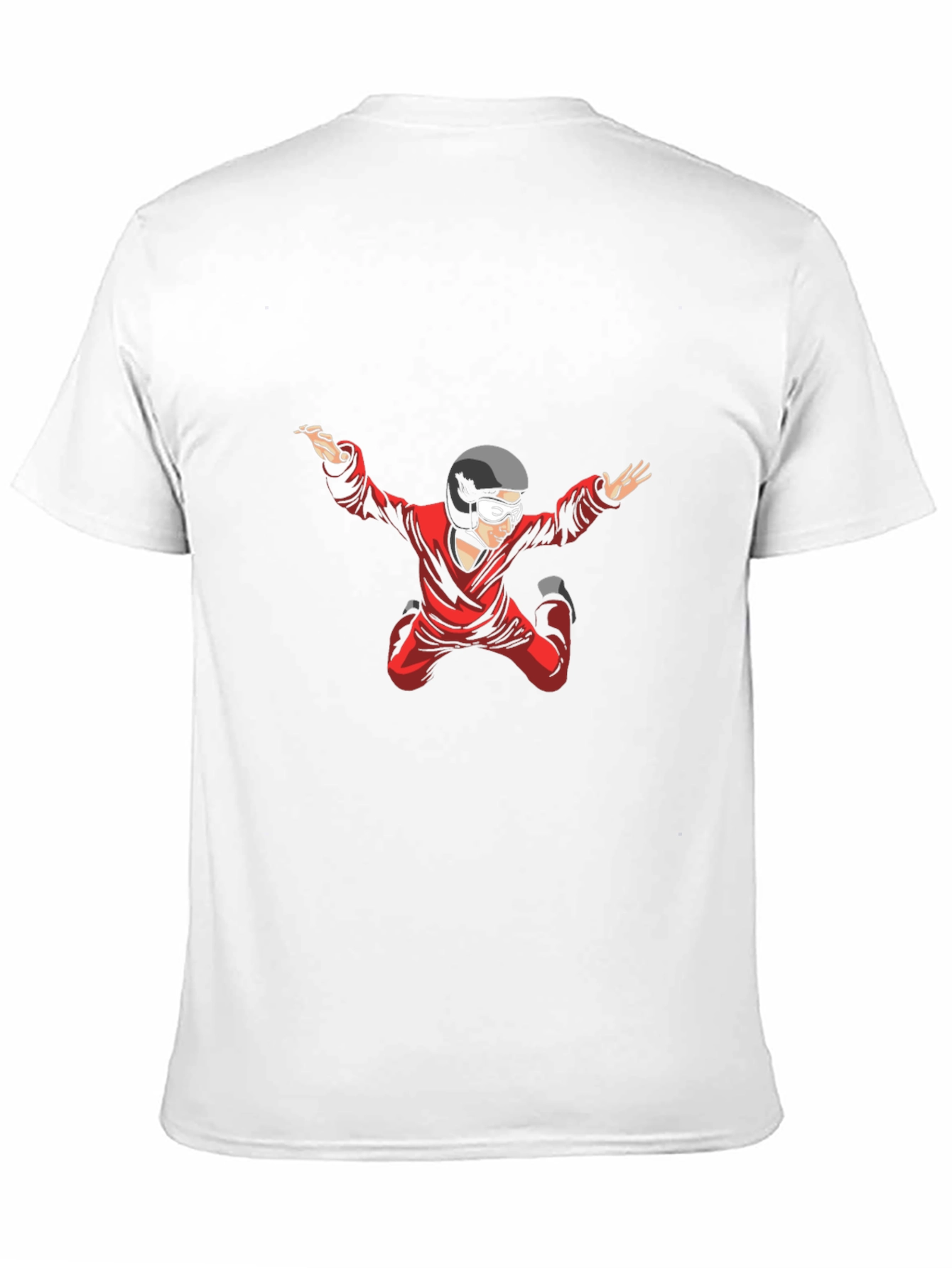 Black Skydiving Cartoon Graphic T-Shirt view 11