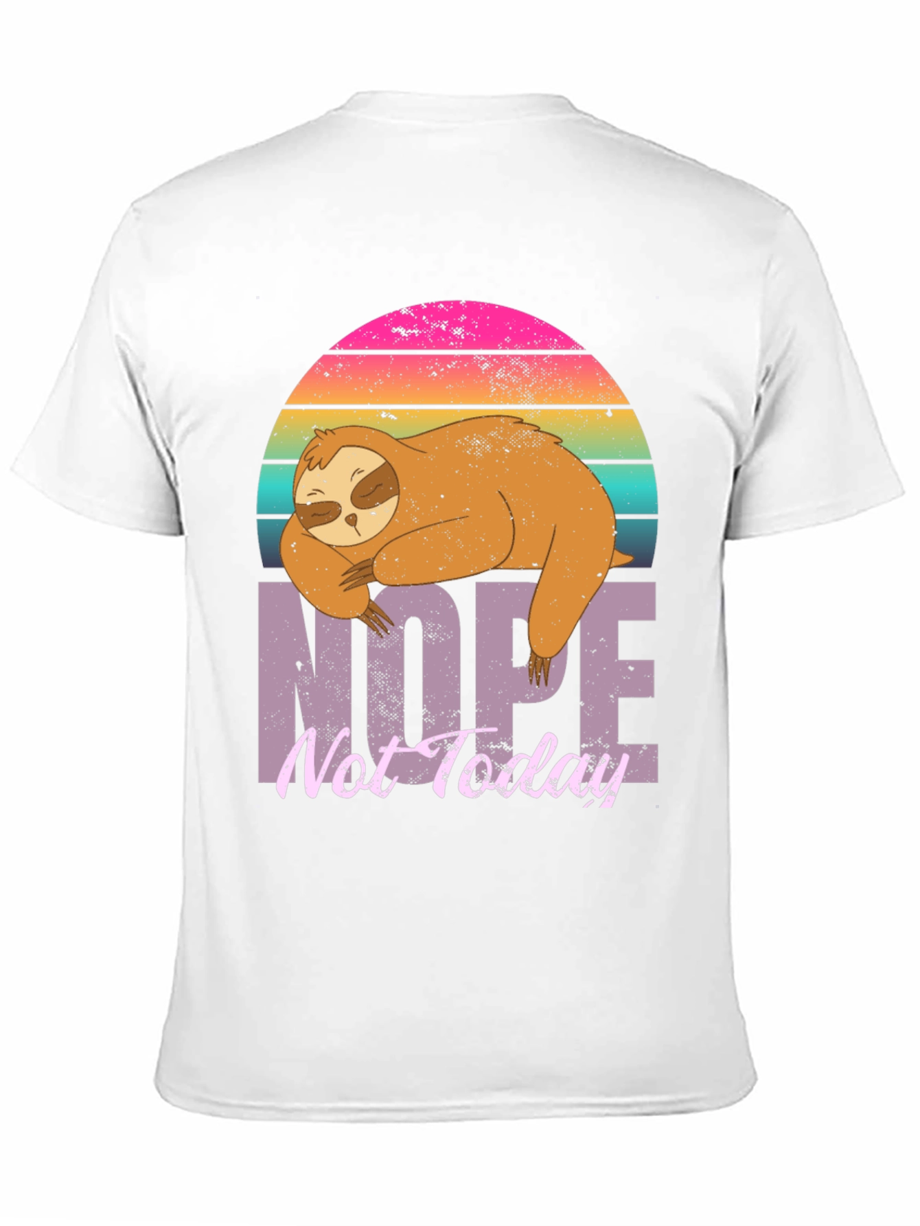Black Nope Not Today Sloth Graphic T-Shirt view 11