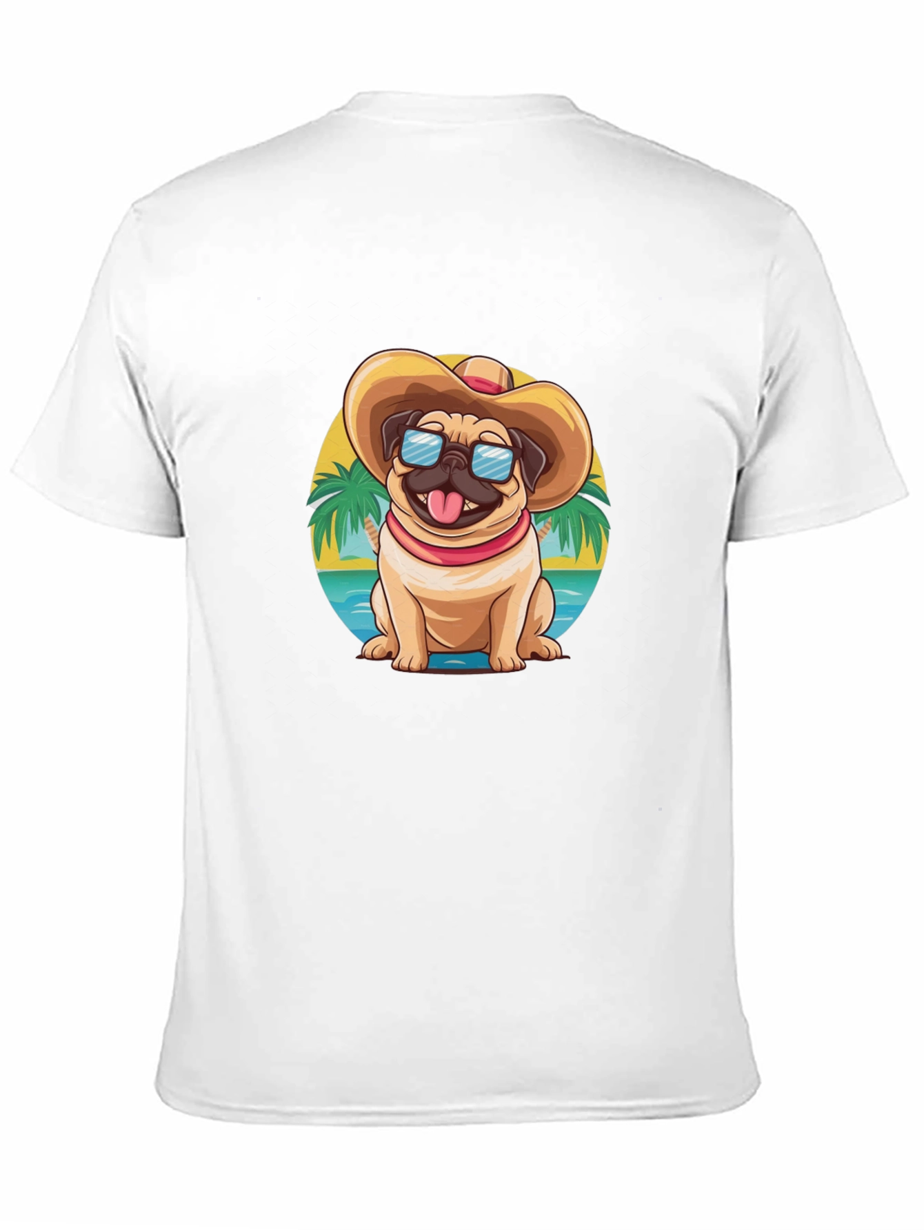 Black Pug Beach T-Shirt - Summer Dog Tee view 11