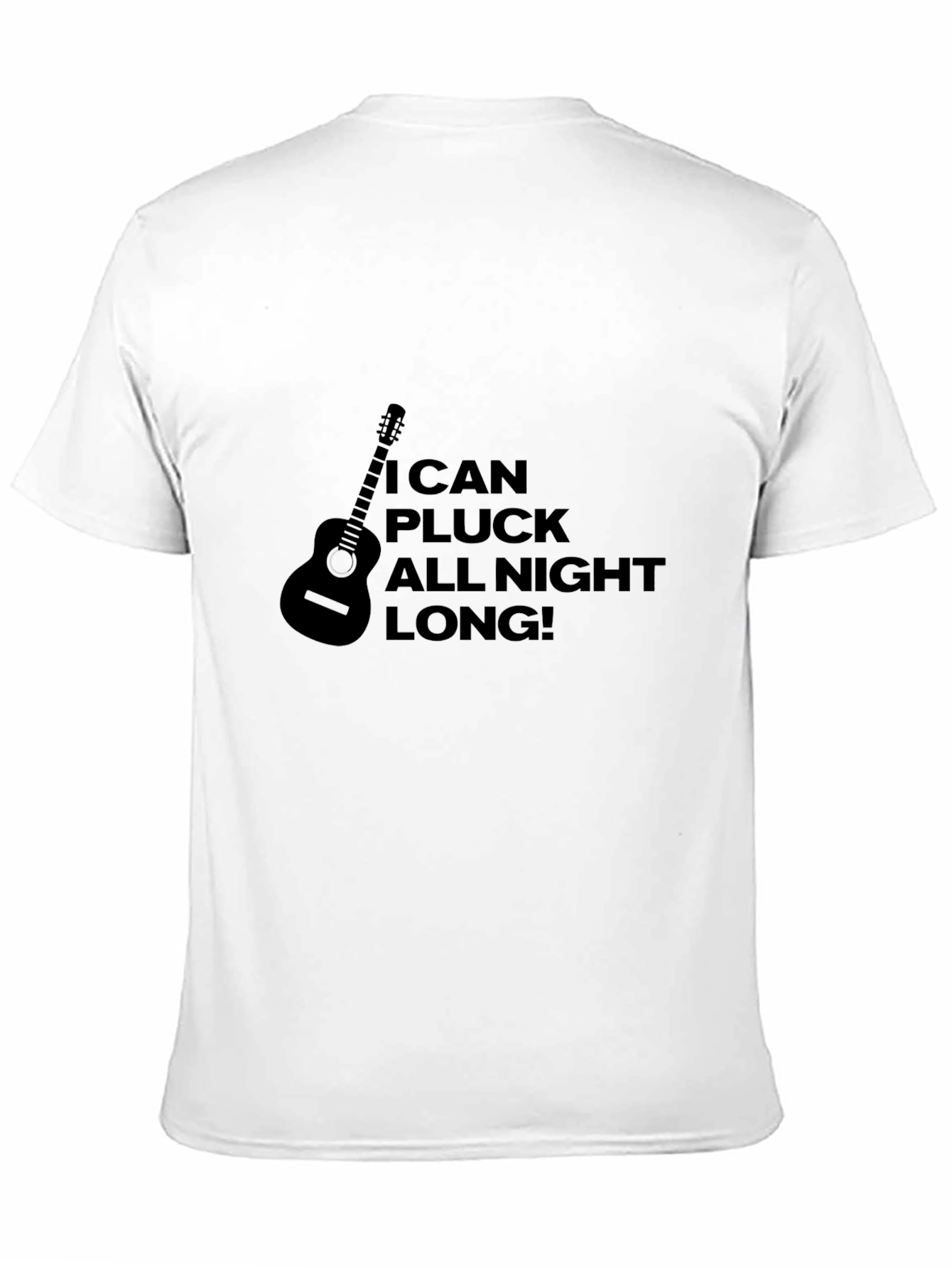 Black I Can Pluck All Night Long! Guitar T-Shirt view 11