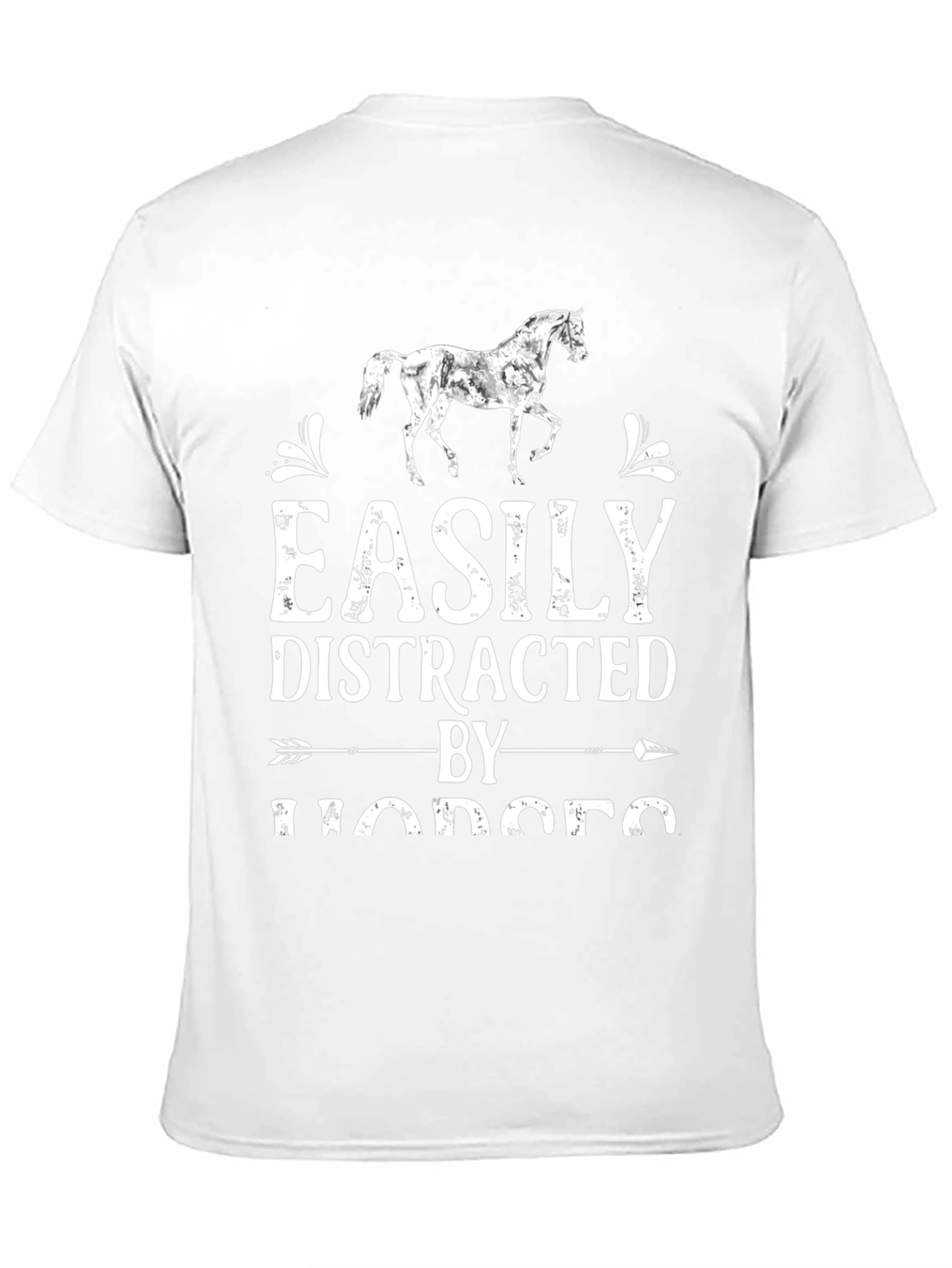 Black Easily Distracted By Horses Tee view 11