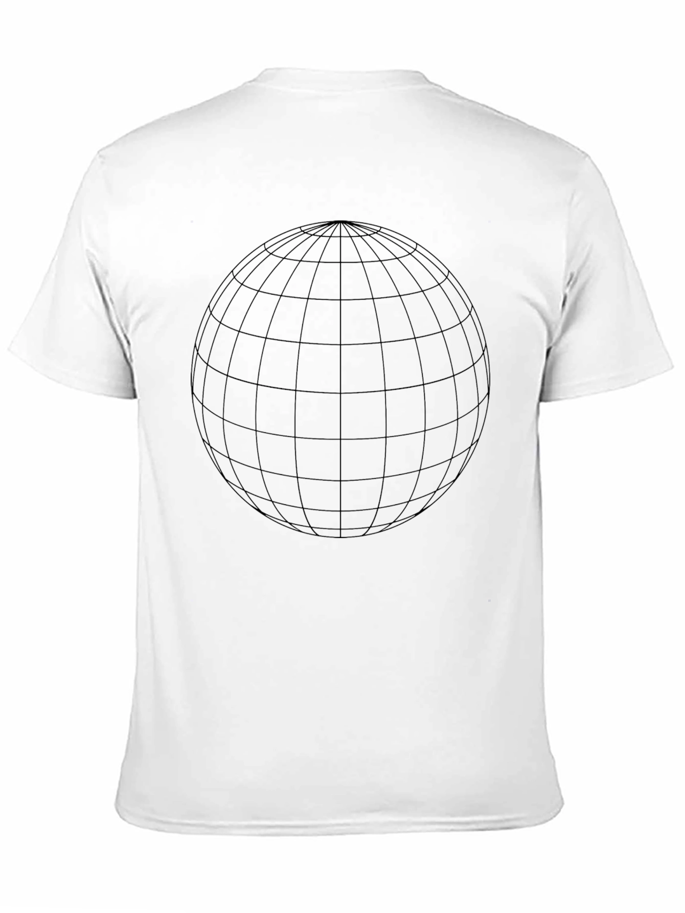 Black Geometric Globe Graphic Tee - Modern Black T-Shirt view 11