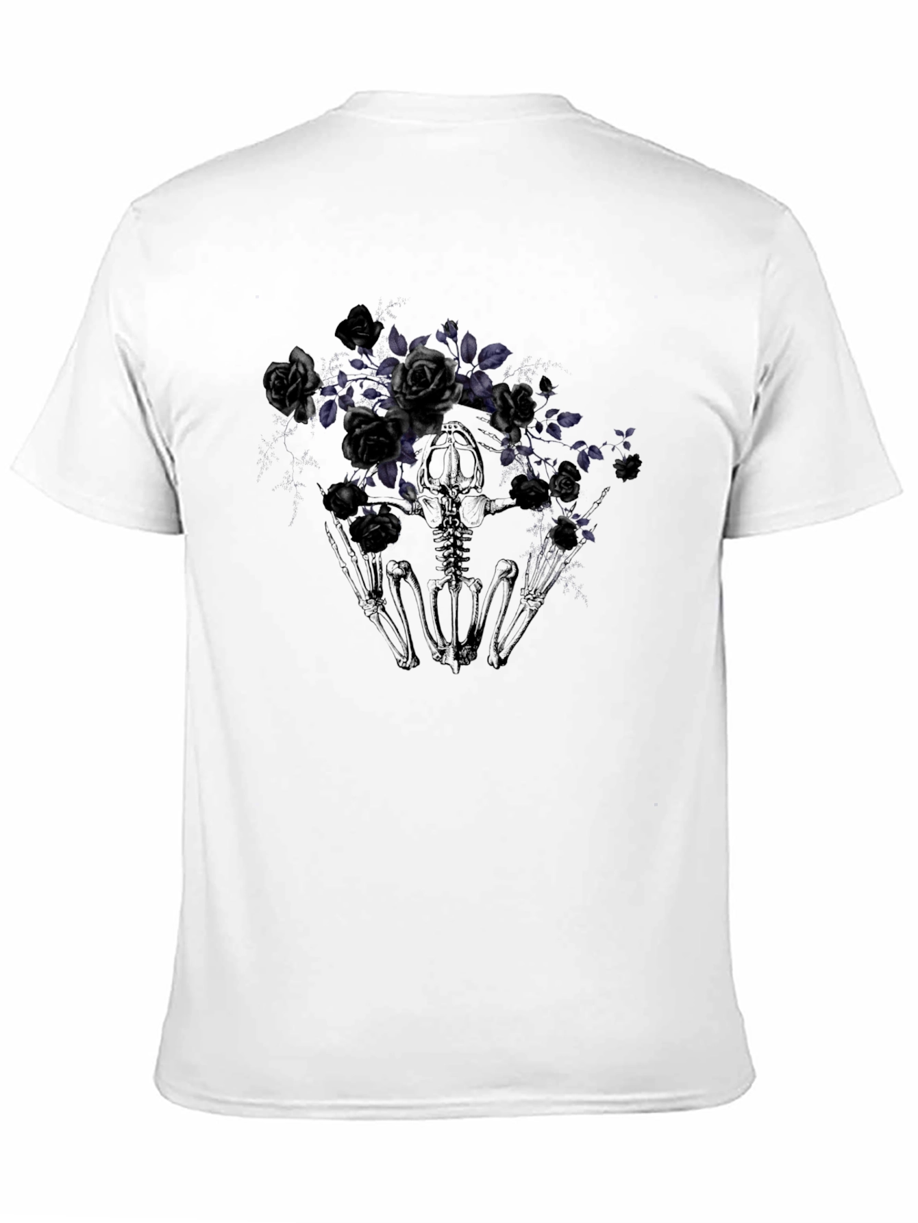 Black Gothic Floral Skeleton T-Shirt view 11