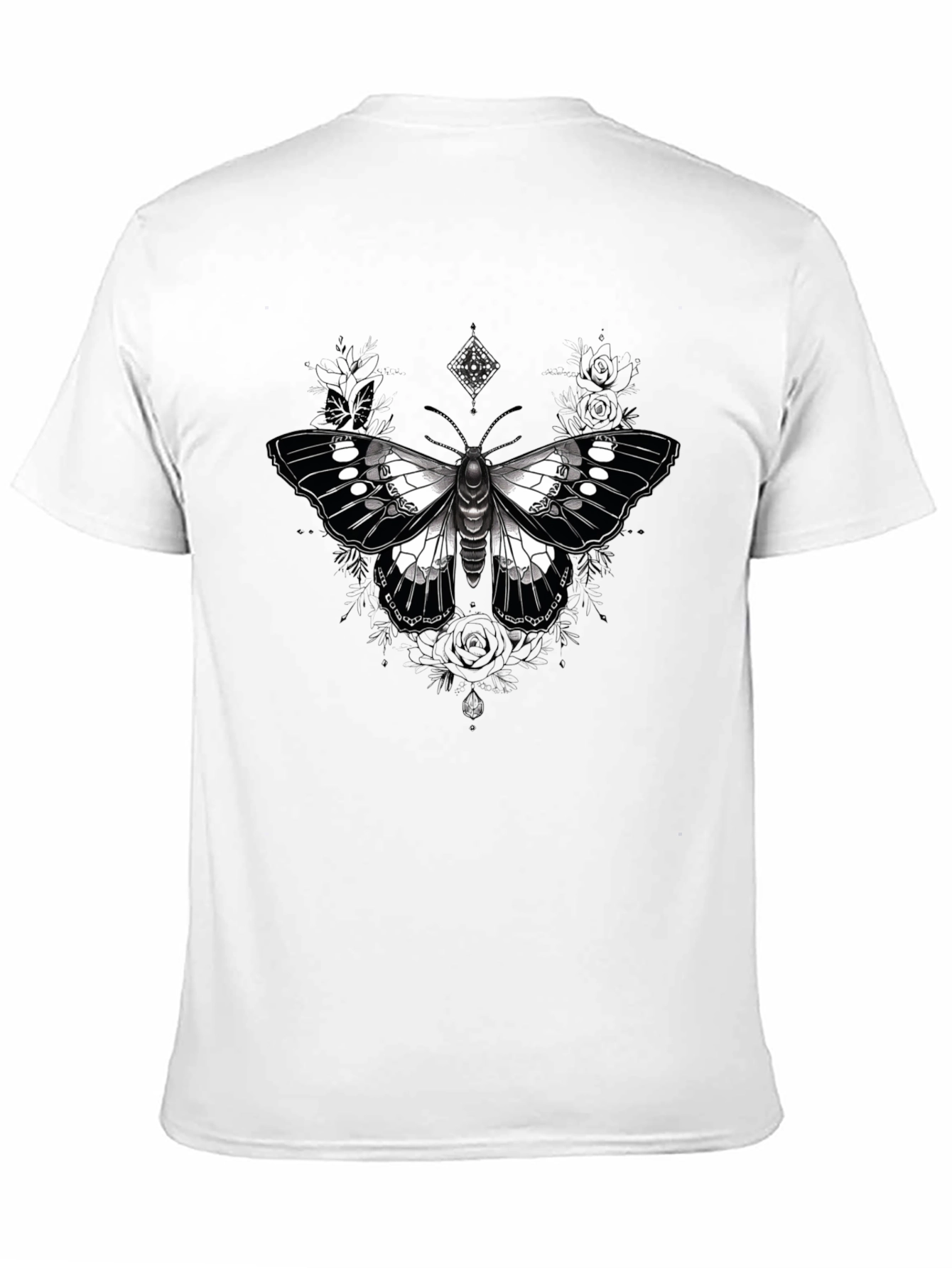 Black Butterfly Graphic Print Black T-Shirt view 11