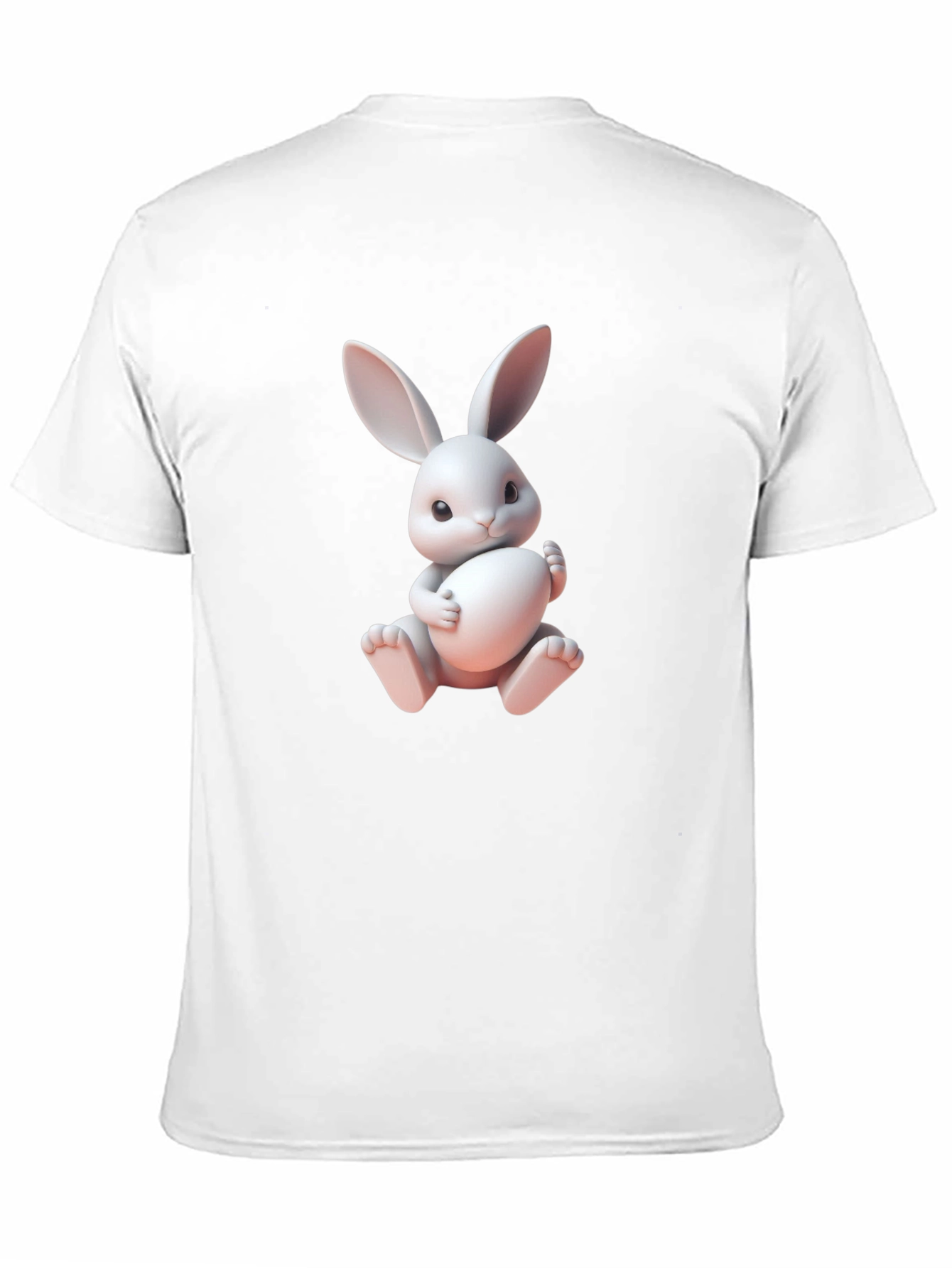 Black Cute Bunny Graphic Tee - Soft Cotton Blend view 11