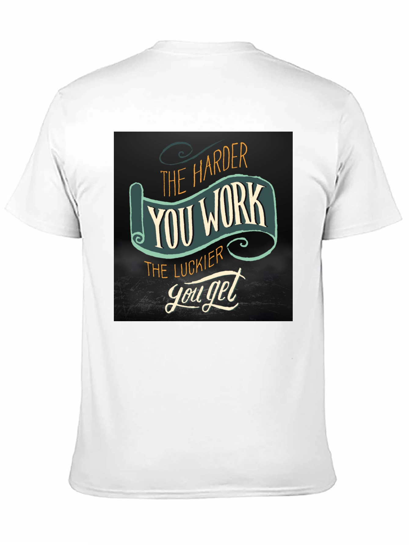 Black Work Harder Get Luckier Black T-Shirt view 11