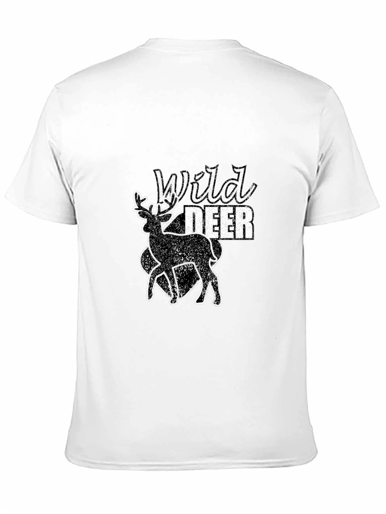 Black Wild Deer Graphic Black T-Shirt view 11