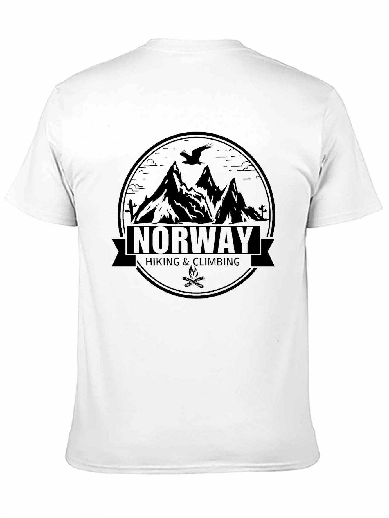 Black Norway Hiking Climbing Graphic Black T-Shirt view 11