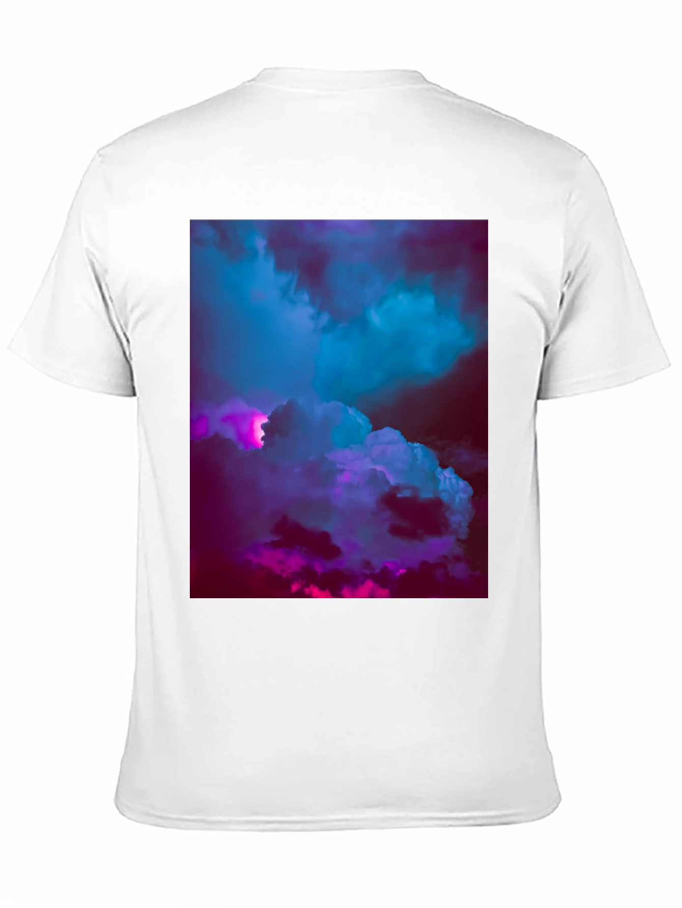Black Vaporwave Clouds Graphic Tee - Black Cotton T-Shirt view 11