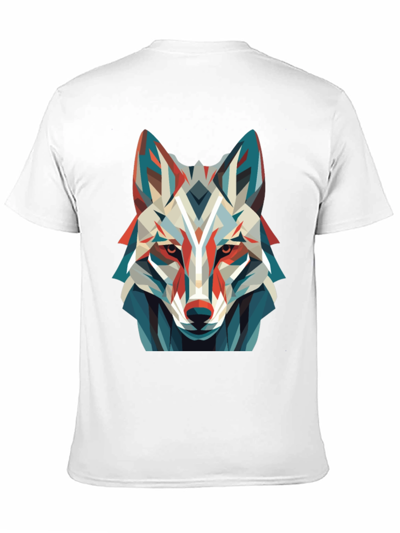 Black Geometric Wolf Graphic Tee - Modern Art Shirt view 11