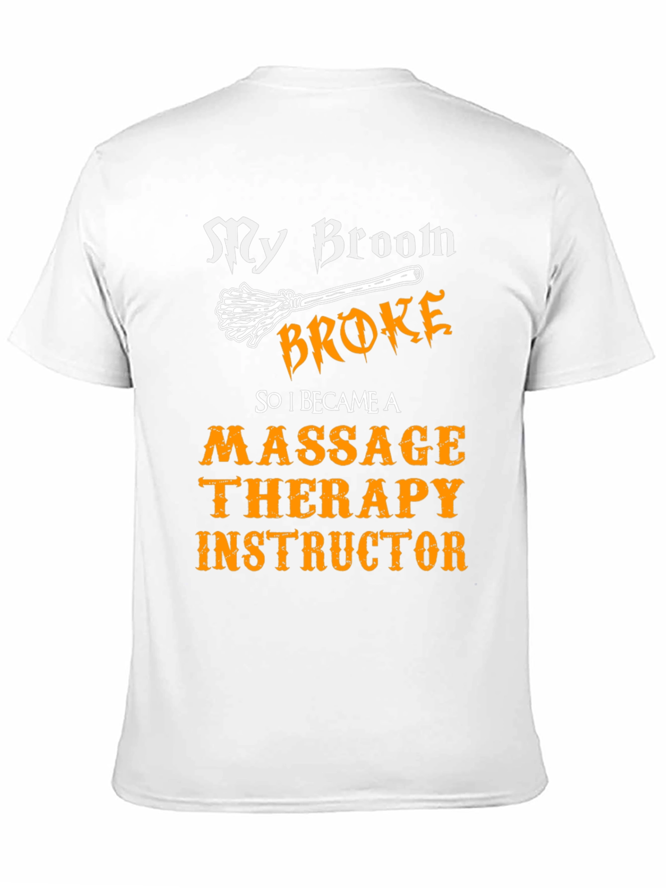 Black Massage Therapy Instructor T-Shirt - My Broom Broke view 11
