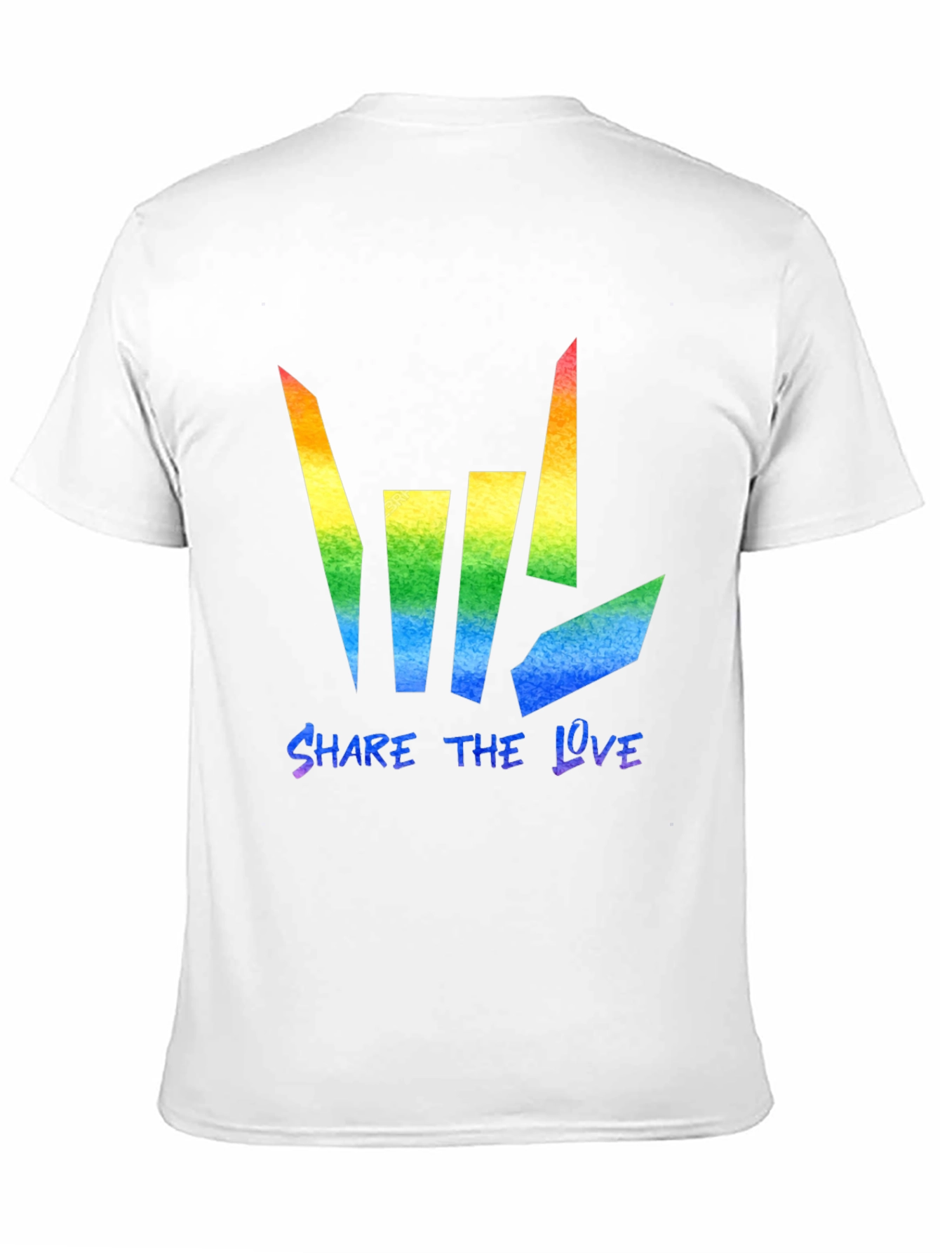 Black Share the Love Rainbow Graphic Tee - Black Cotton Blend view 11
