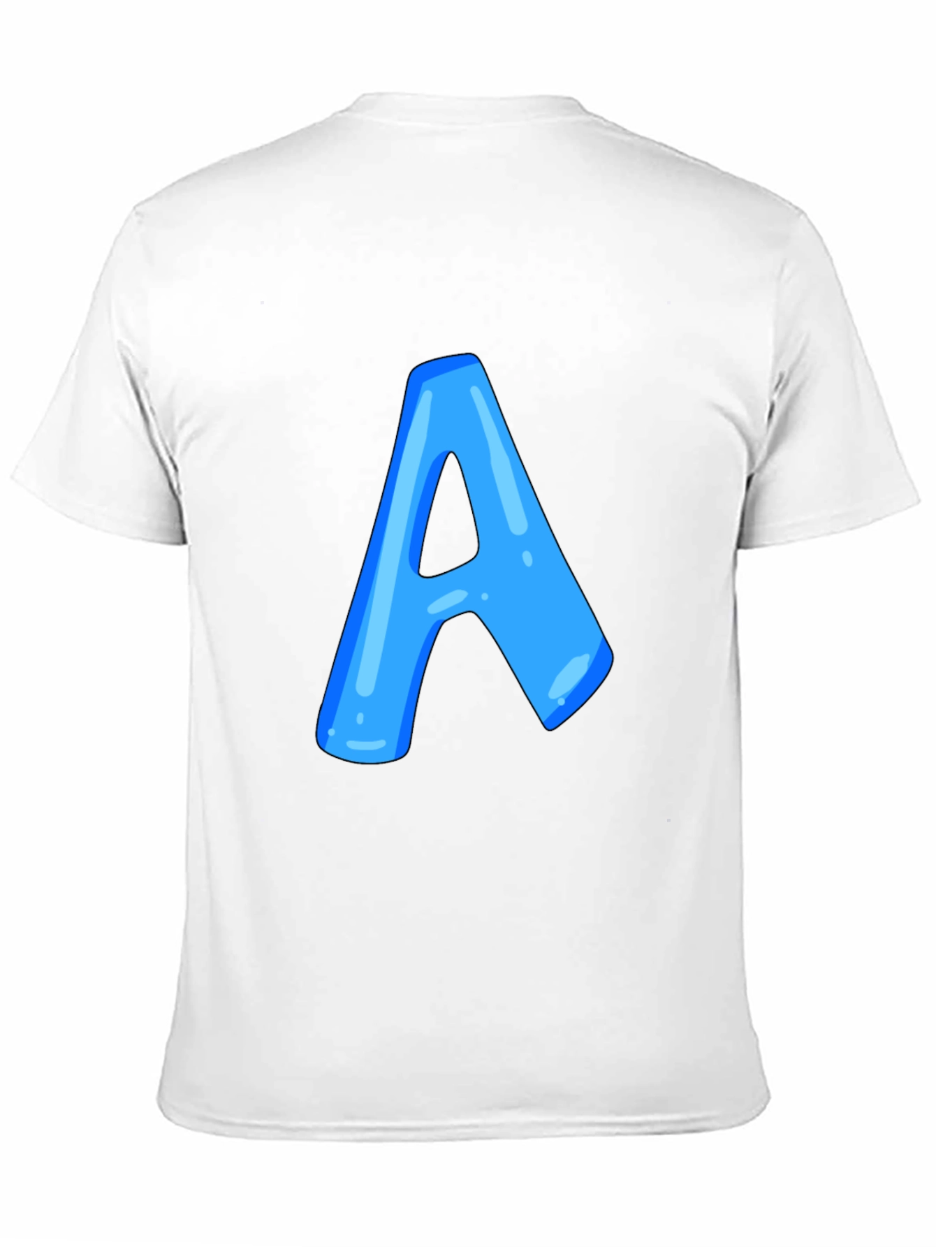 Black Men's Black T-Shirt with Blue Letter "A" Design view 11