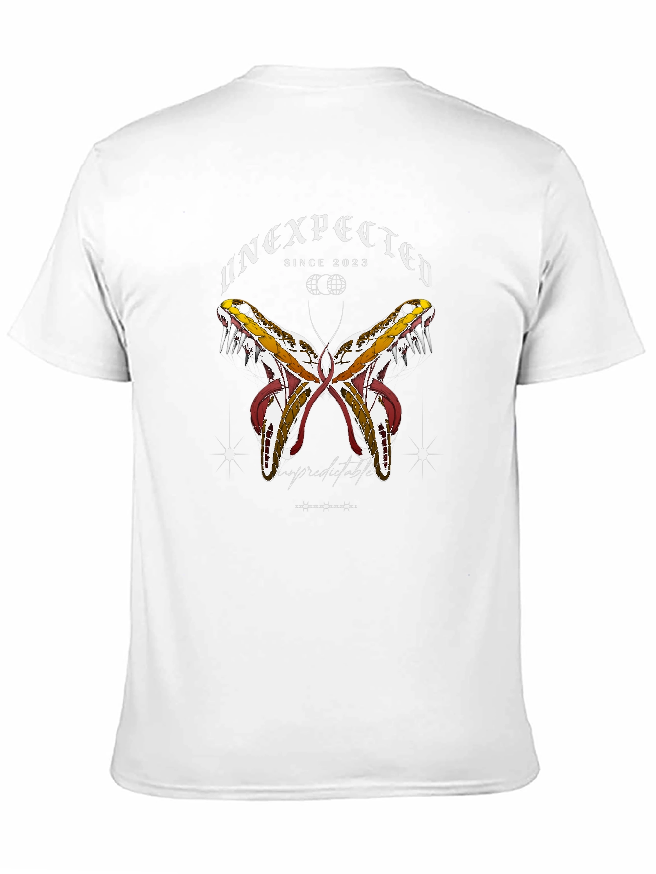 Black Unexpected Snake Butterfly Graphic Tee view 11
