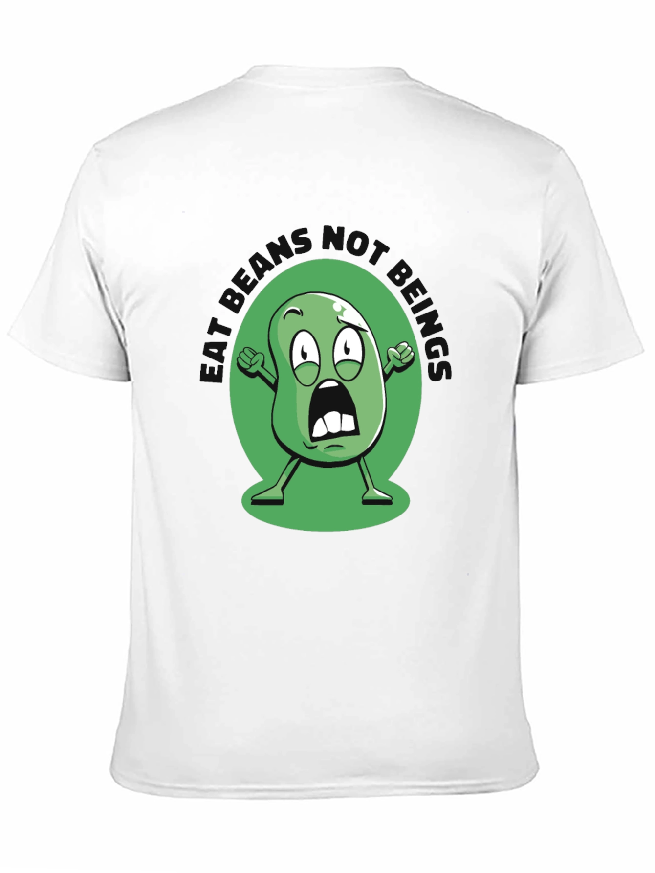 Black Funny Cartoon Bean Graphic T-Shirt view 11