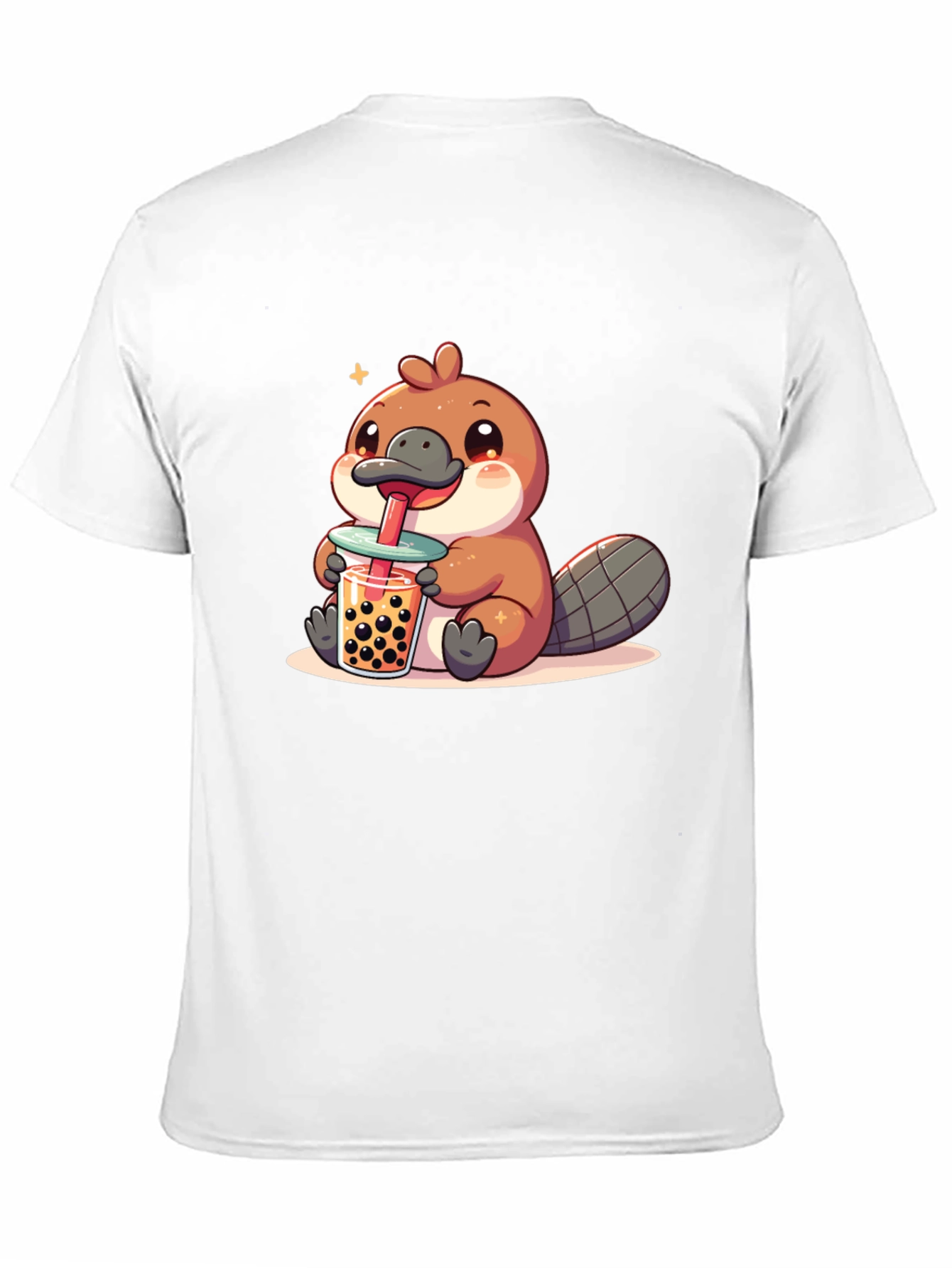 Black Cute Beaver Boba Tea Graphic Tee view 11