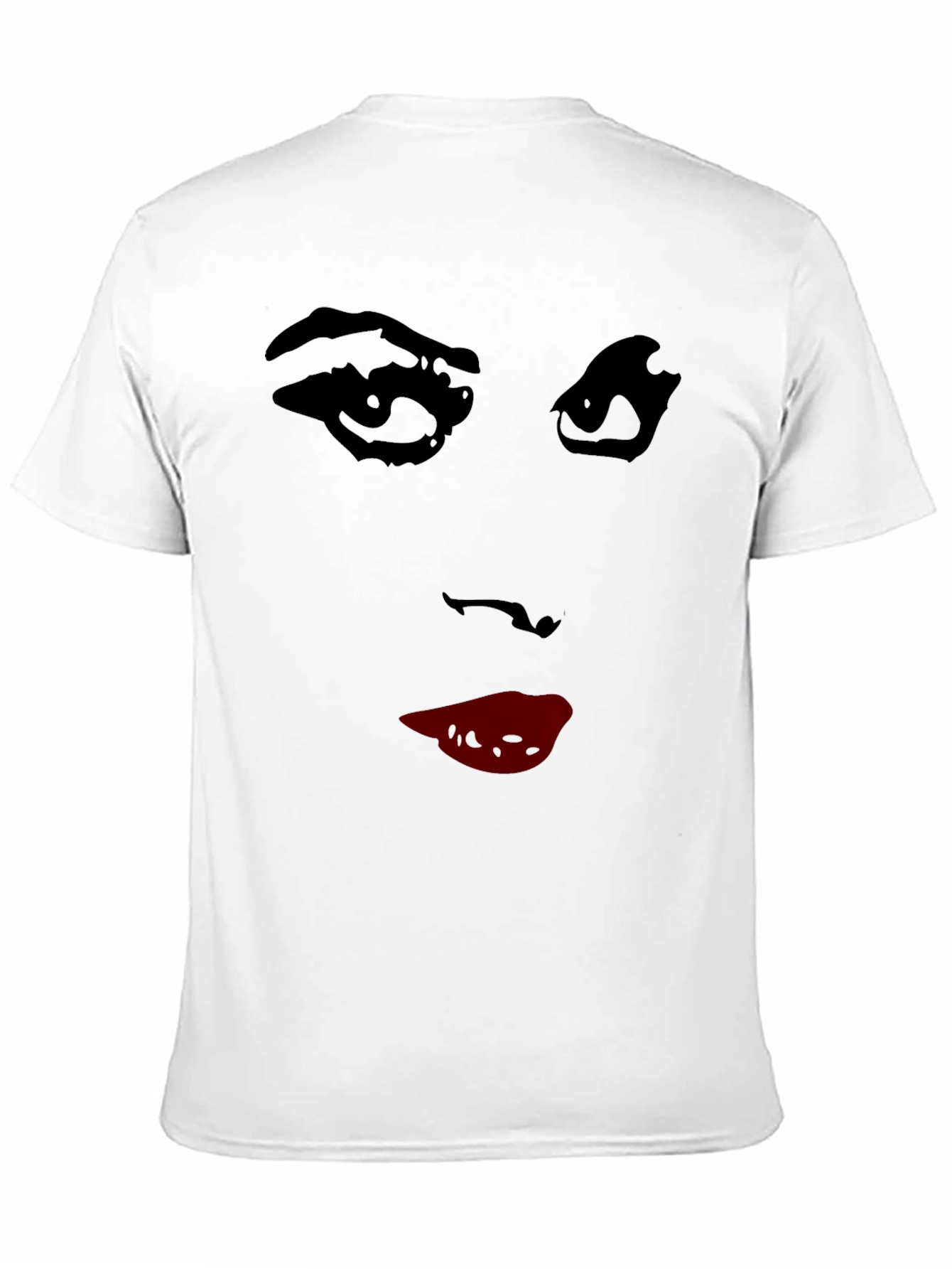 Black Abstract Face Graphic Tee - Stylish Crew Neck T-Shirt view 11