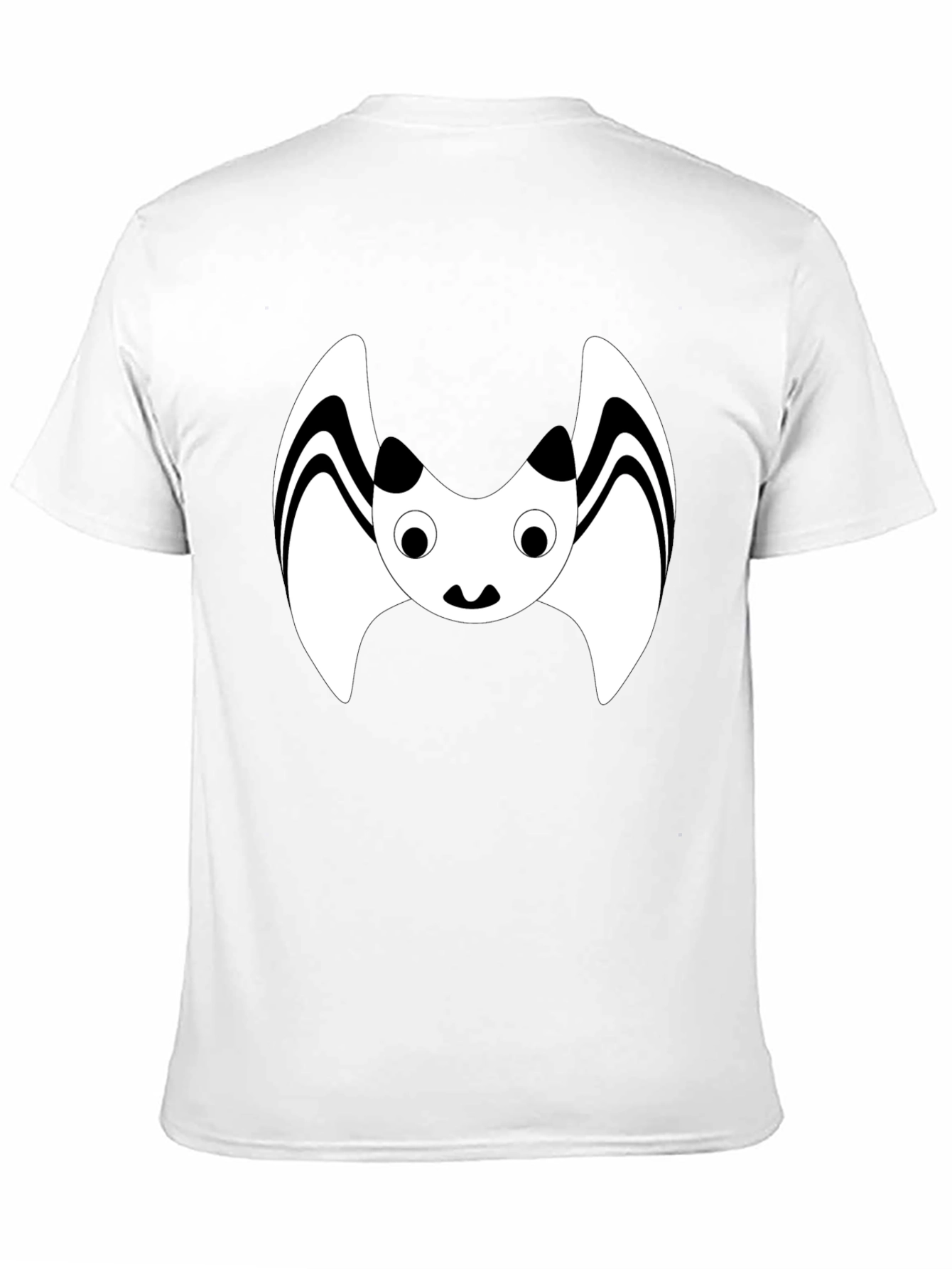 Black Cute Cartoon Bat Graphic Black T-Shirt view 11