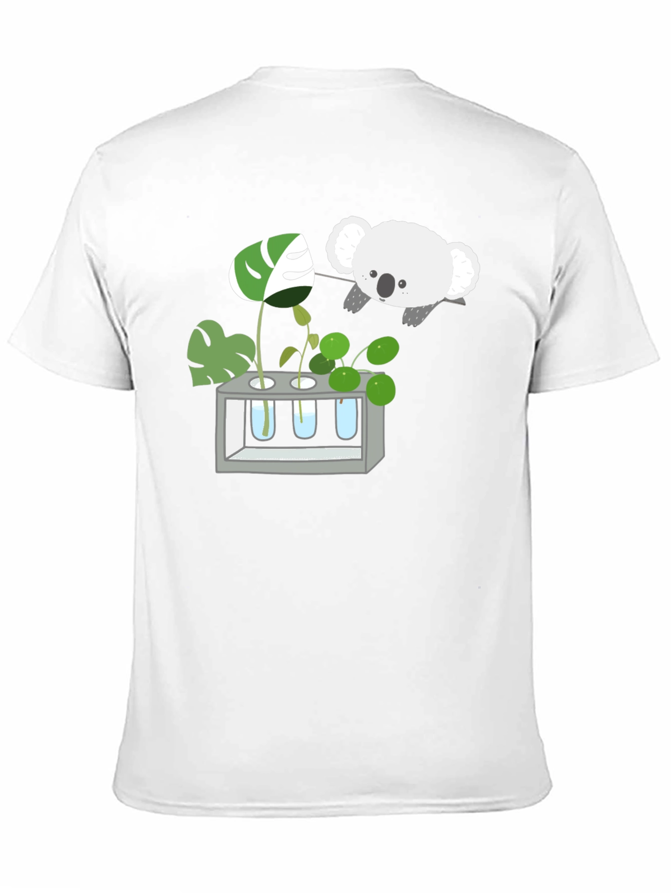 Black Koala & Plant Lover Black T-Shirt view 11