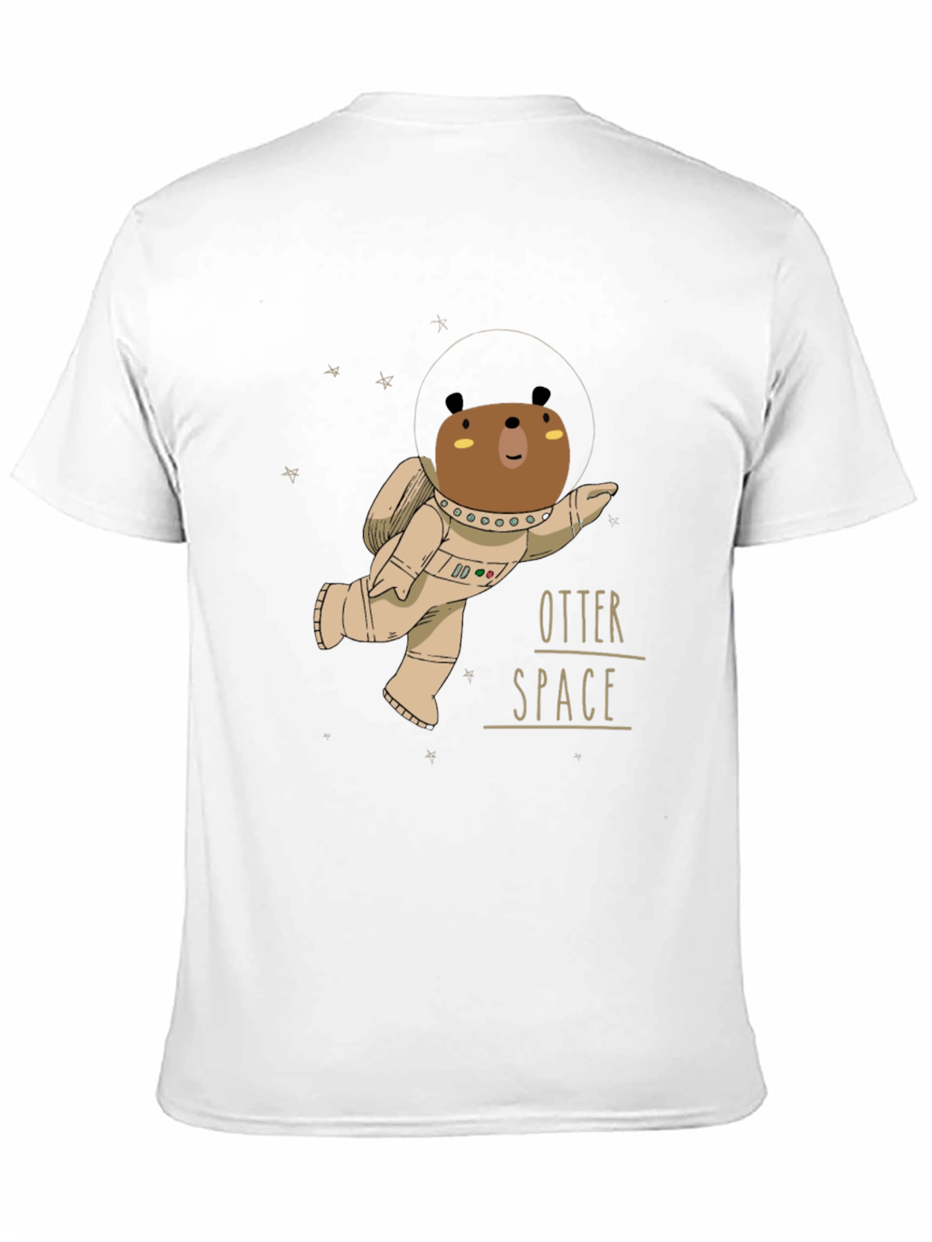 Black Otter Space Black T-Shirt - Astronaut Bear Design view 11