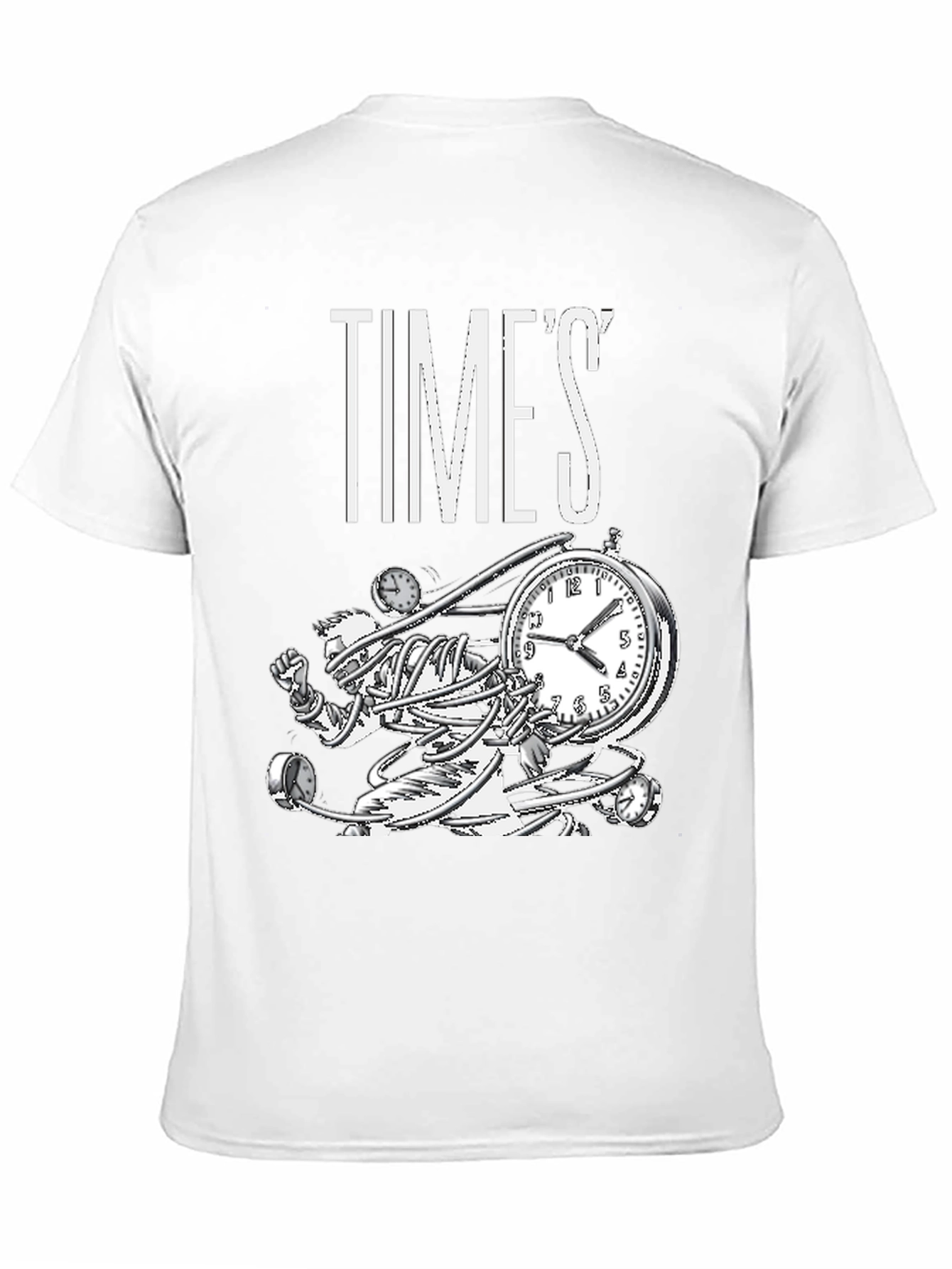 Black Time Warp Graphic Tee - Black Cotton T-Shirt view 11