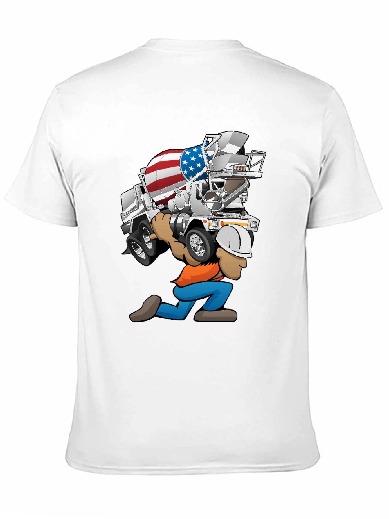 Black USA Cement Truck Cartoon T-Shirt view 11