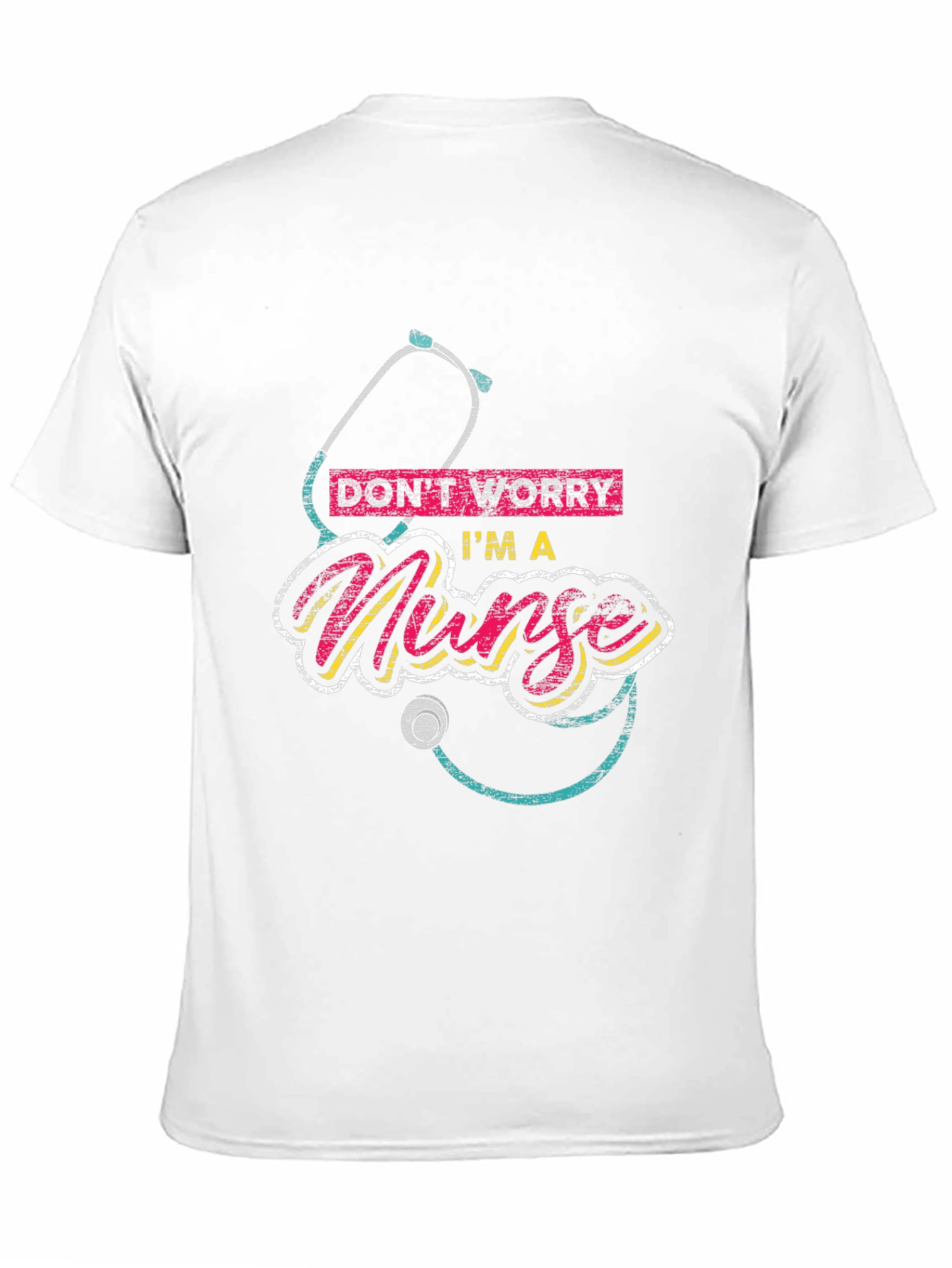 Black Don't Worry I'm a Nurse Black T-Shirt view 11