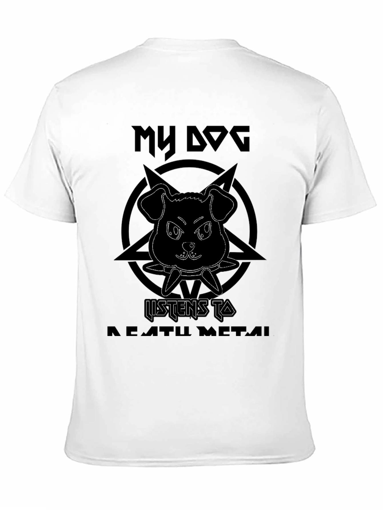 Black My Dog Listens to Death Metal Black Graphic Tee view 11