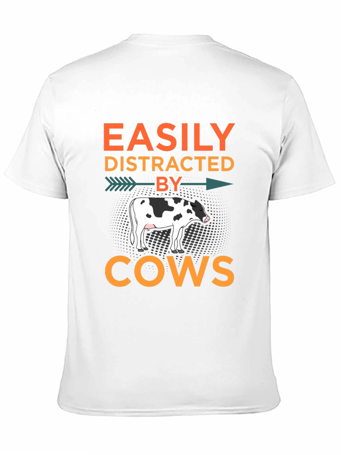 Black Easily Distracted By Cows T-Shirt, Black view 11