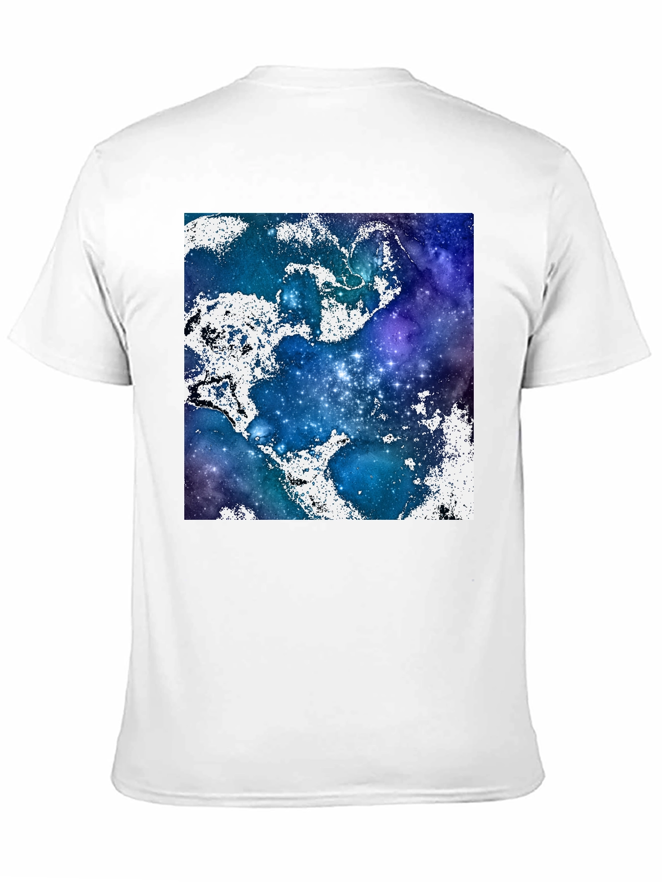Black Galaxy Print Crew Neck T-Shirt view 11