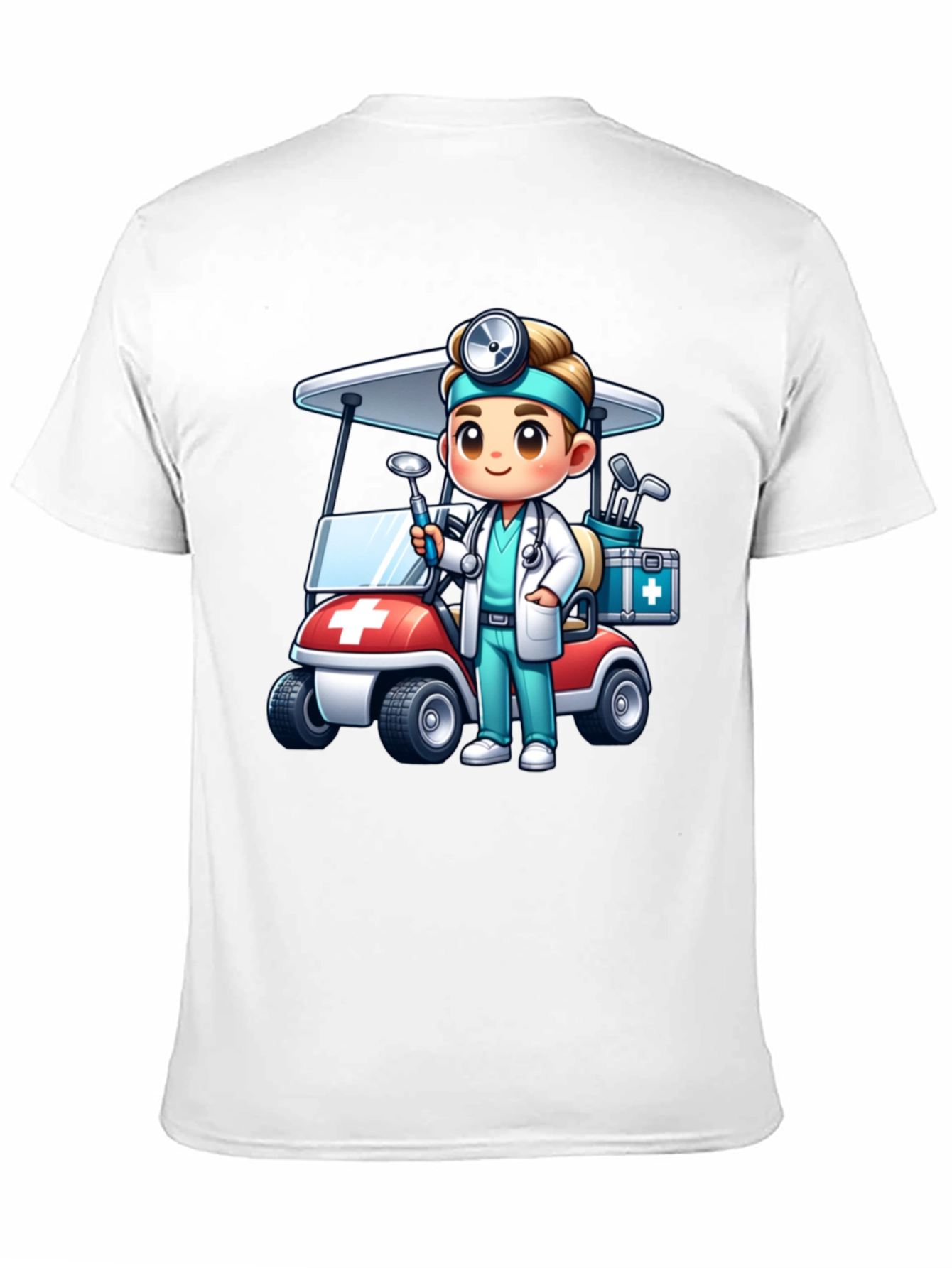 Black Doctor Golf Cart T-Shirt - Novelty Tee view 11