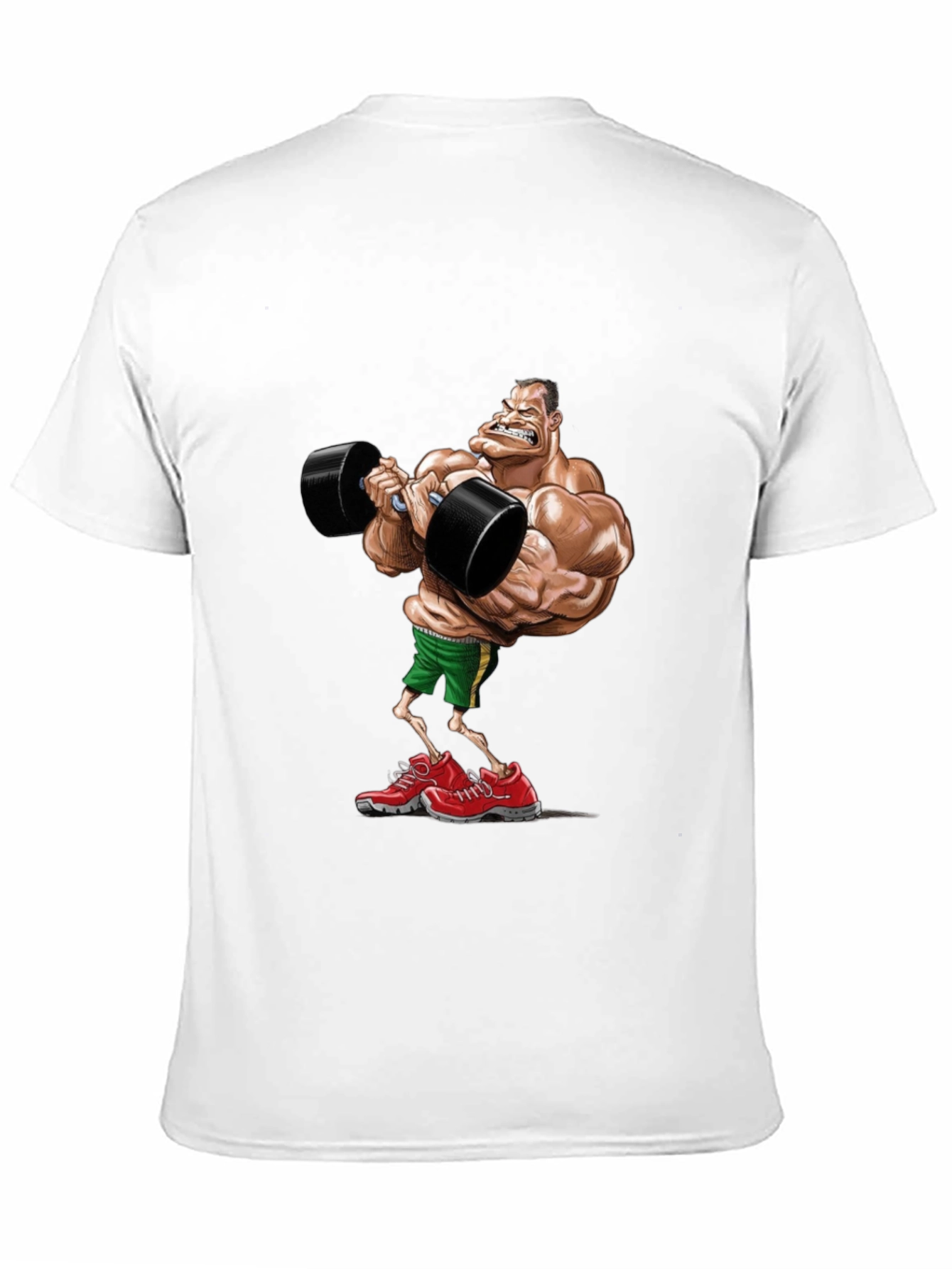 Black Cartoon Bodybuilder Black T-Shirt view 11