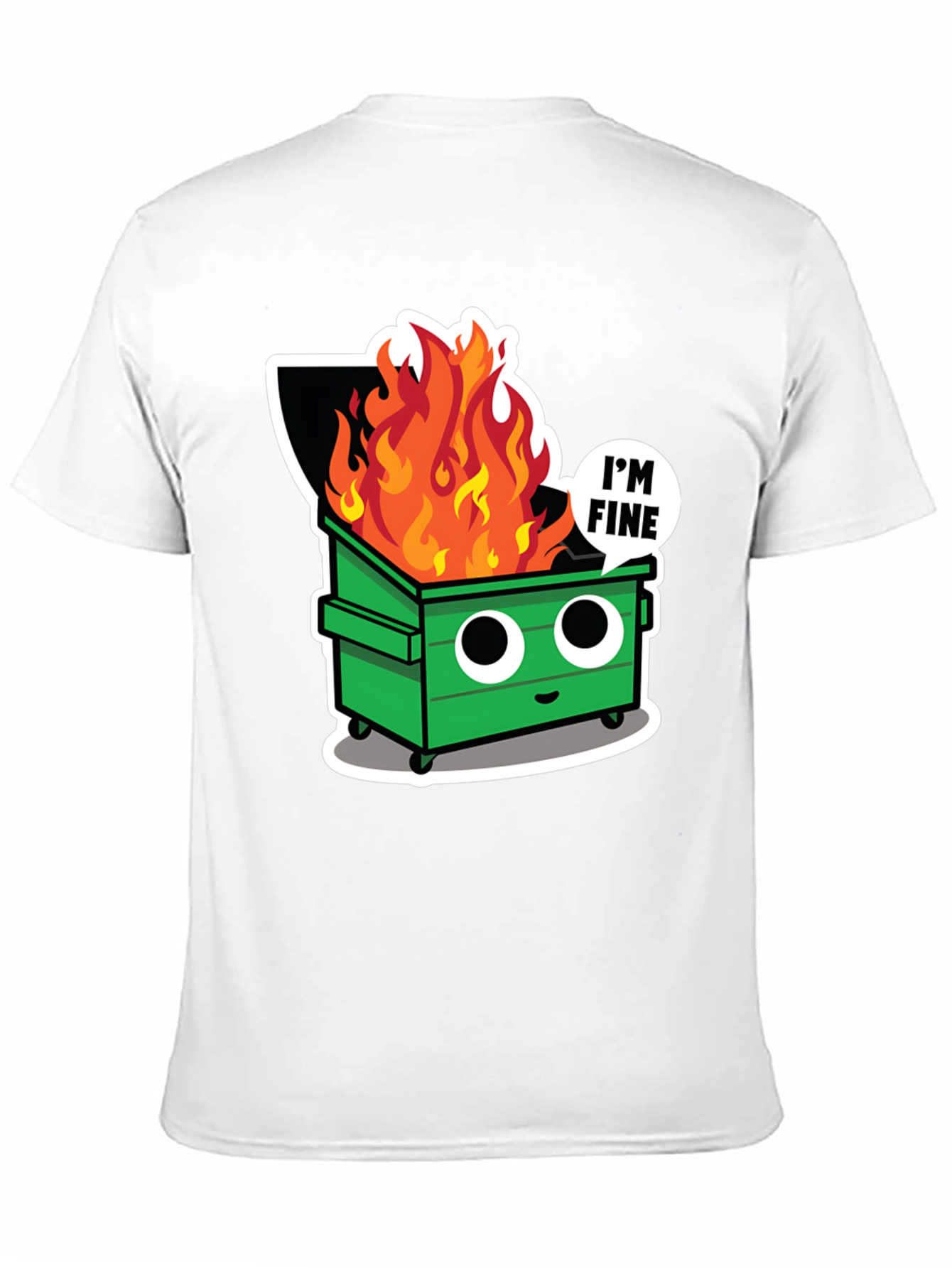 Black Dumpster Fire T-Shirt - I'm Fine Tee view 11