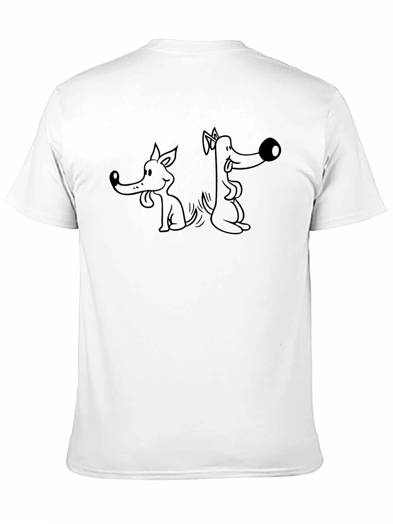 Black Funny Dog Cartoon Graphic Black T-Shirt view 11