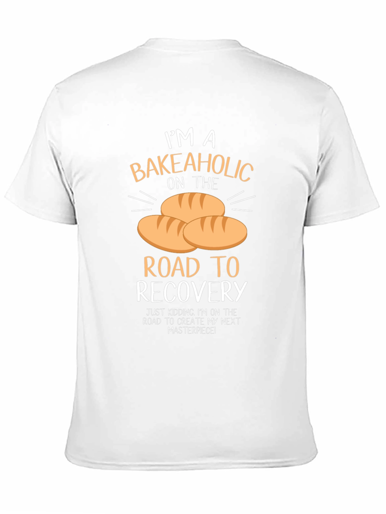 Black Bakeaholic T-Shirt: Road to Recovery Baking Humor Tee view 11