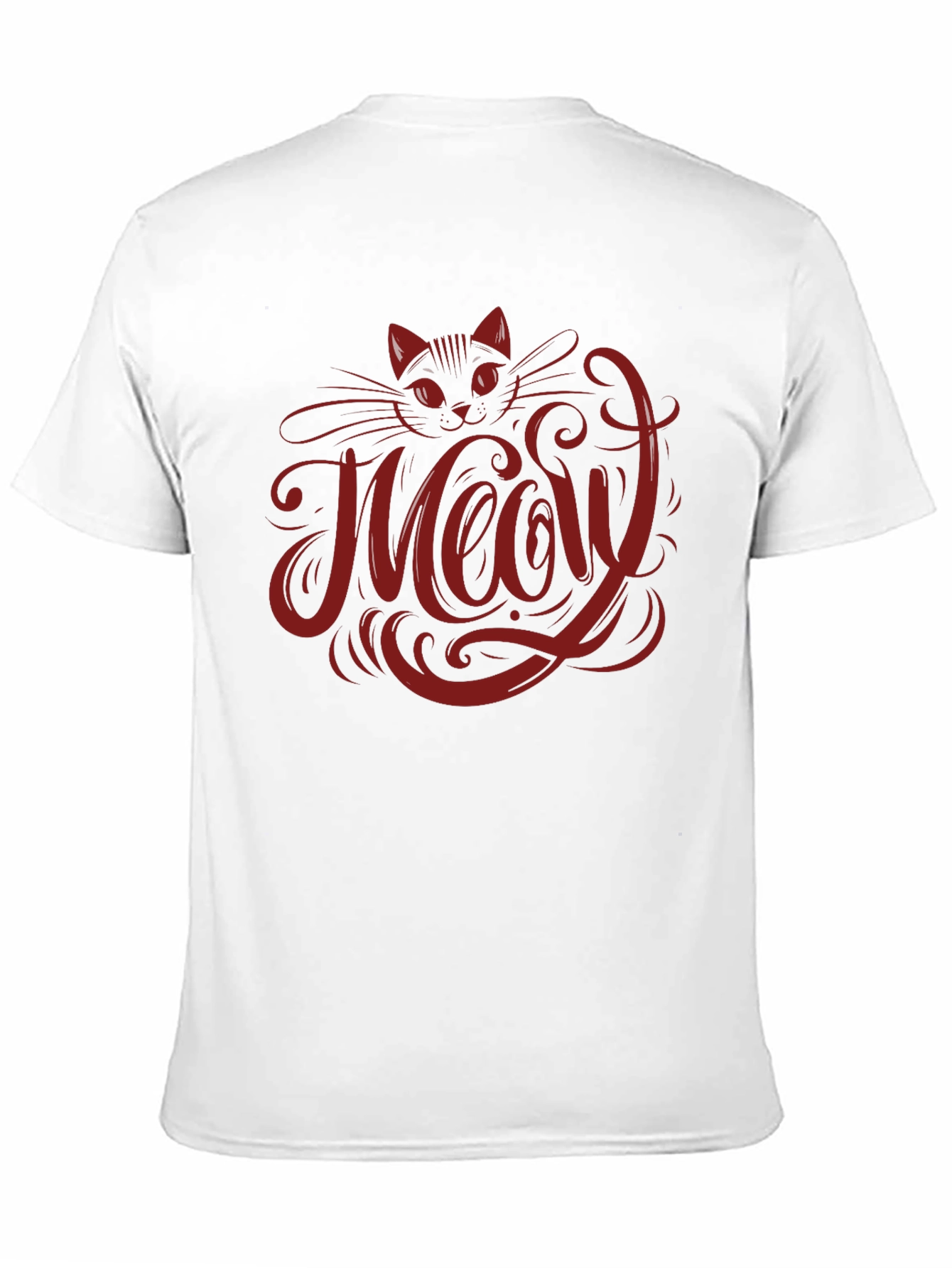 Black Meow Cat Graphic T-Shirt - Black view 11