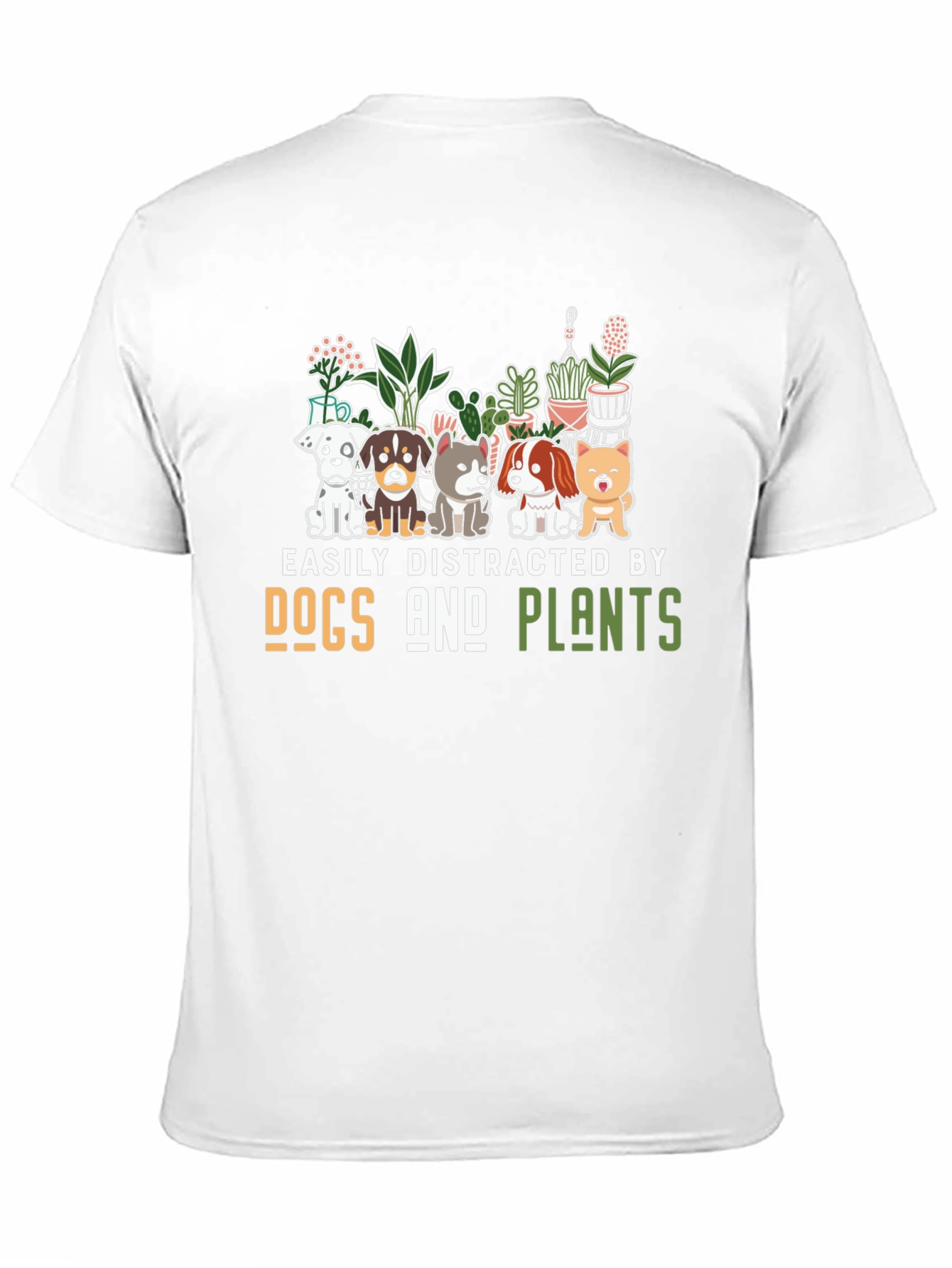Black Easily Distracted by Dogs and Plants T-Shirt view 11