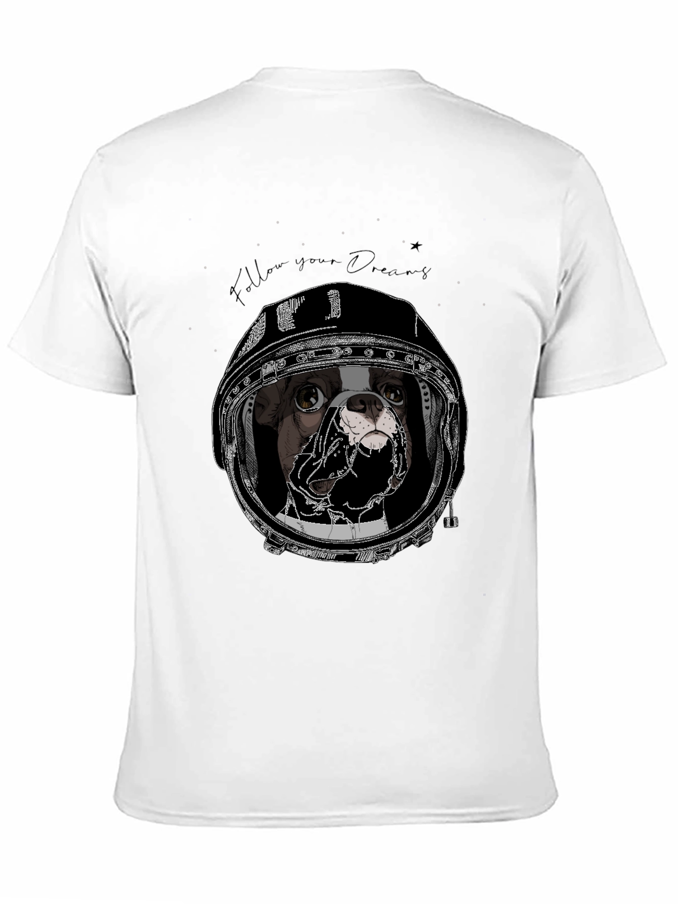 Black Dog Astronaut Graphic Black T-Shirt view 11