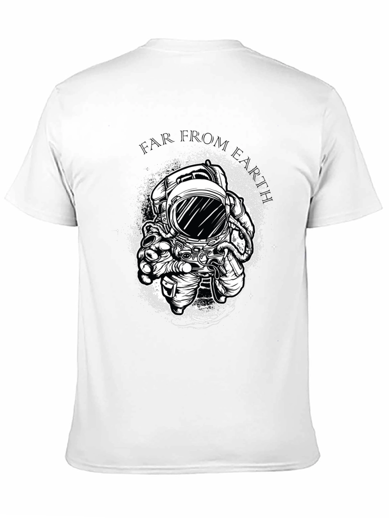 Black Far From Earth Graphic Print Black T-Shirt view 11