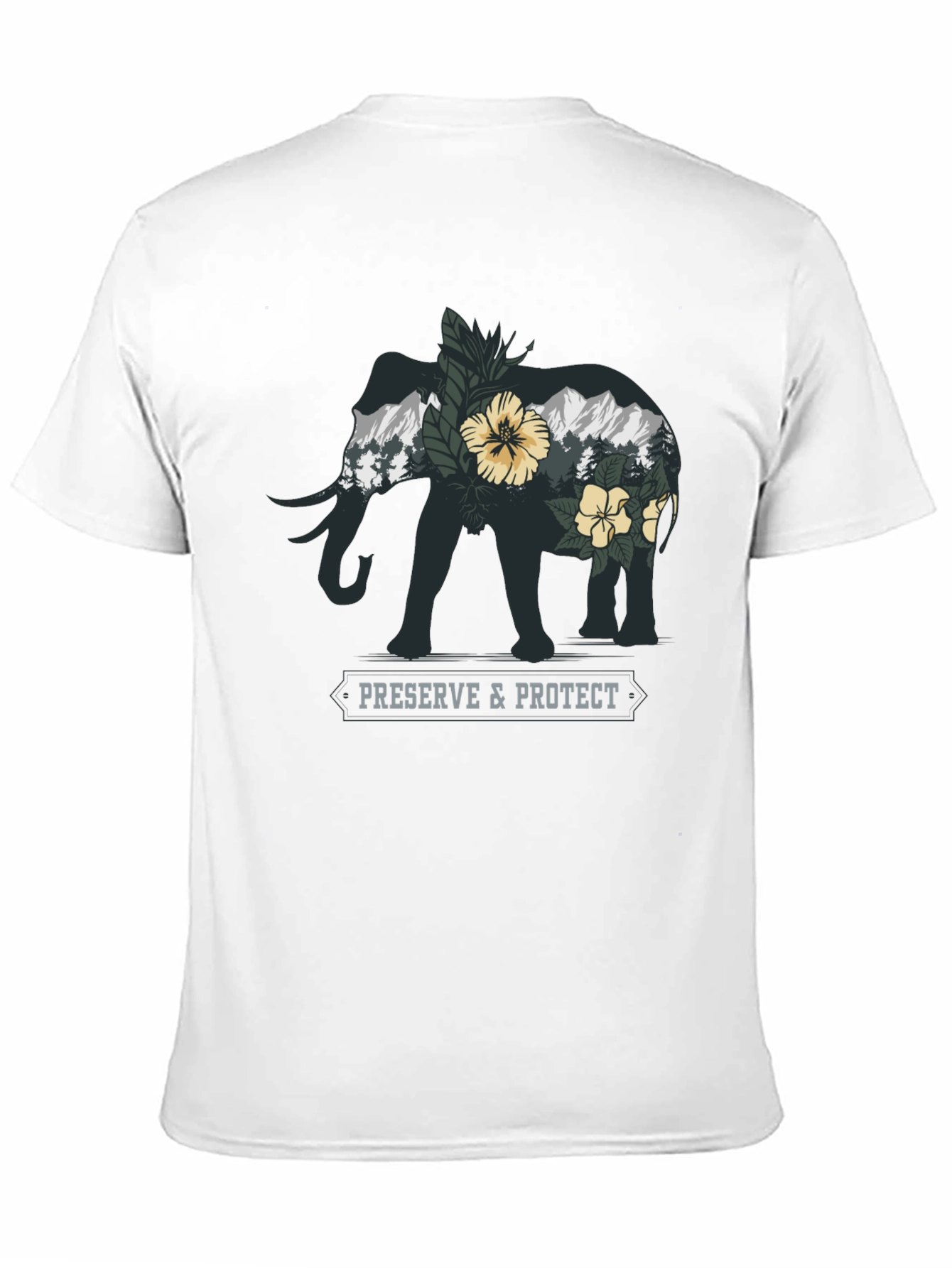 Black Elephant Nature Conservation Graphic Tee view 11