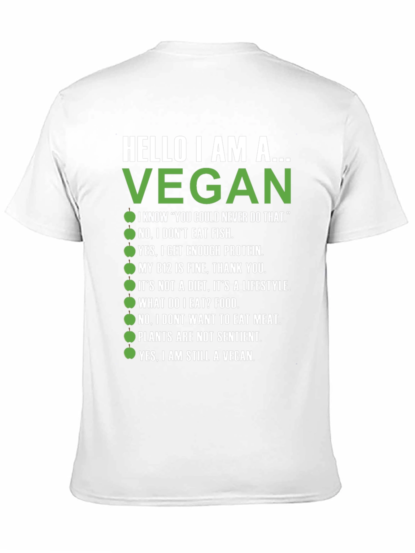 Black Vegan T-Shirt - Hello I Am A Vegan view 11