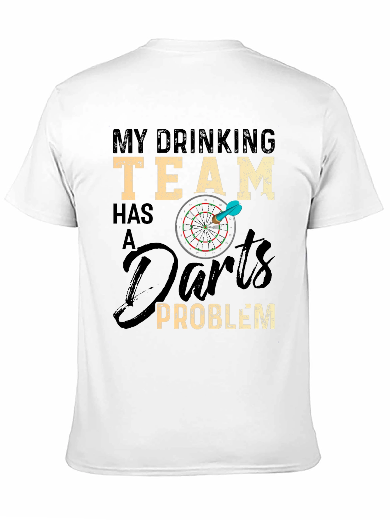 Black Drinking Team Darts Problem T-Shirt view 11