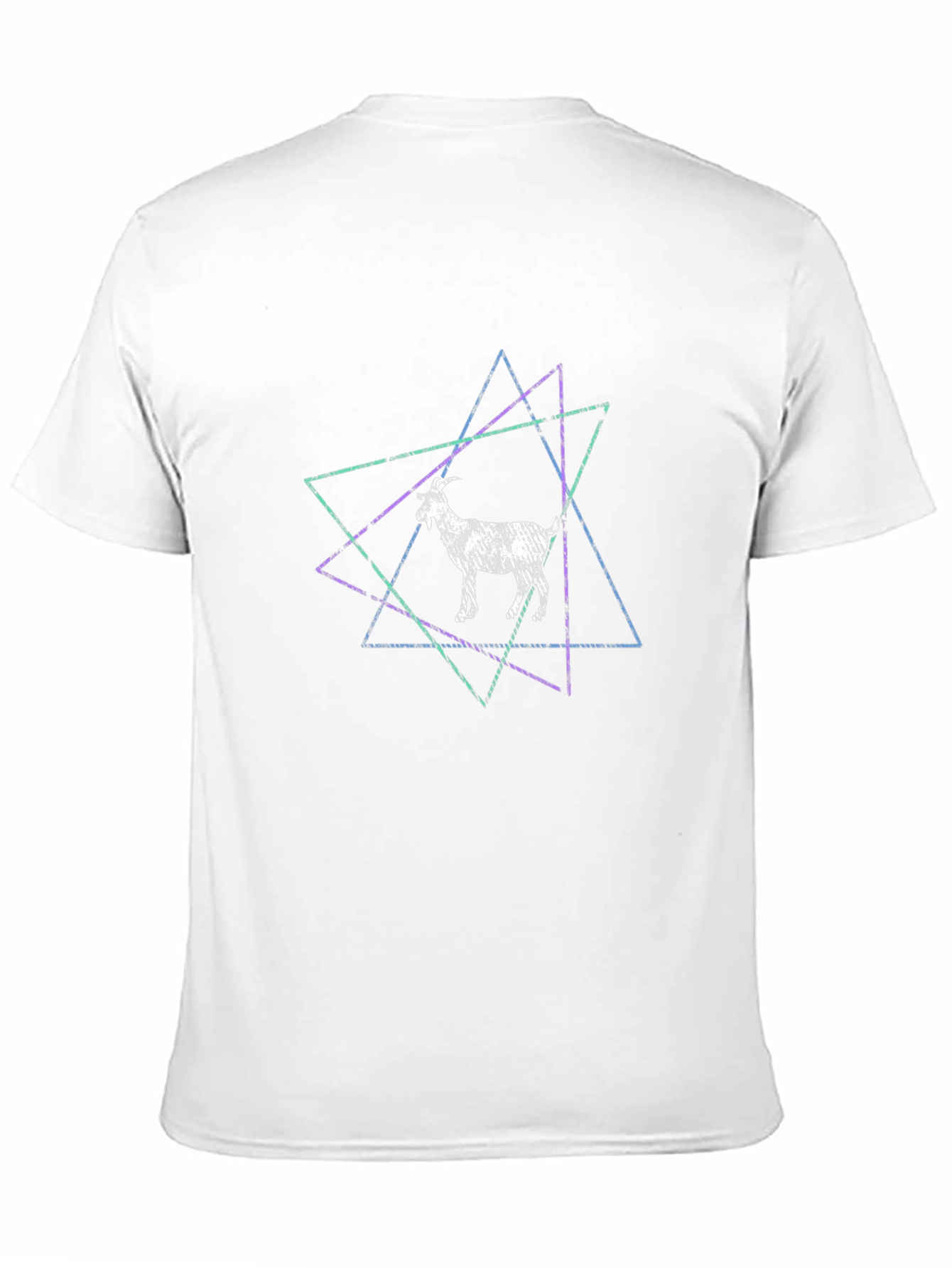 Black Geometric Goat Graphic Tee - Black Cotton Blend view 11