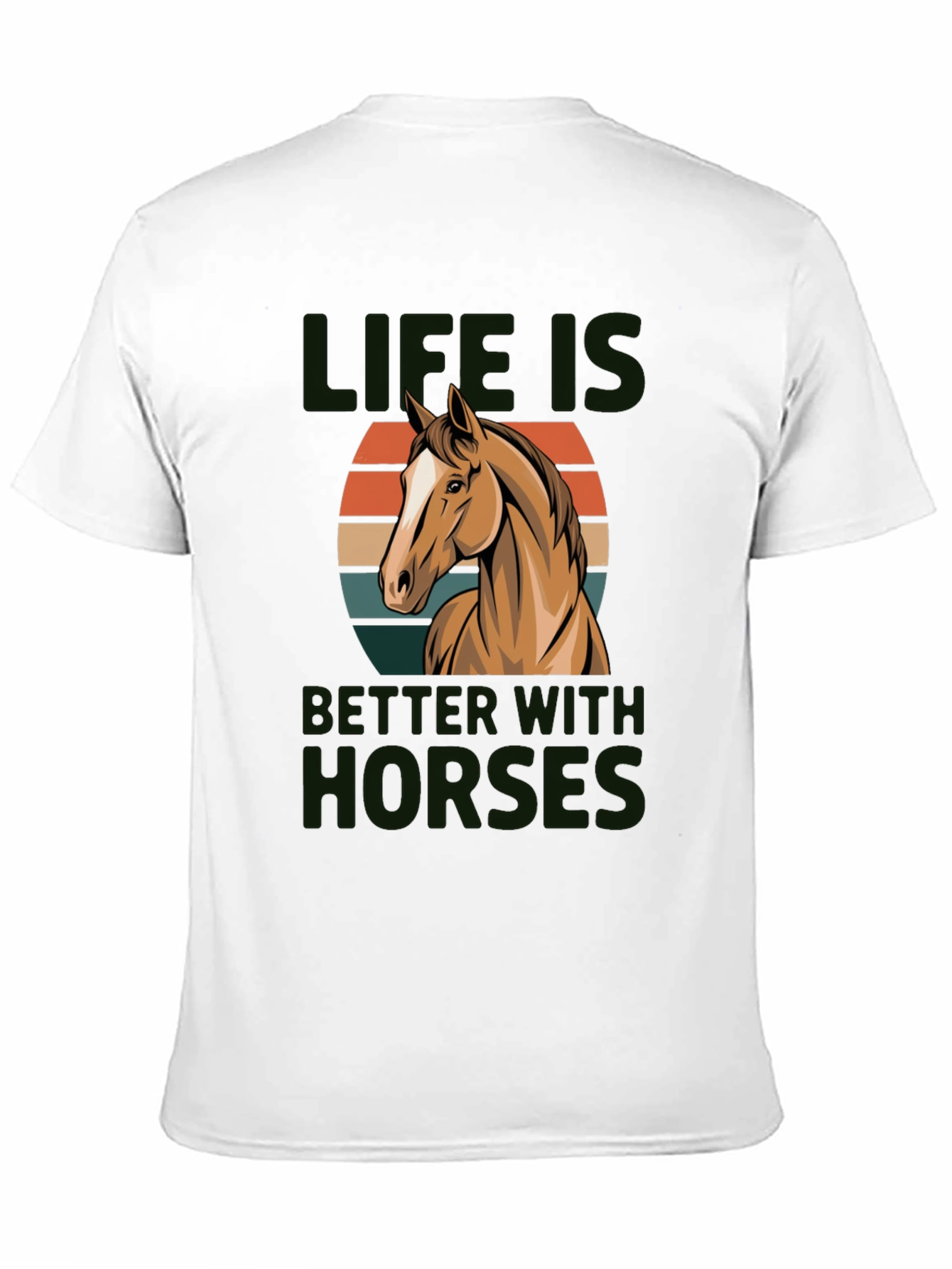 Black Life Is Better With Horses Graphic Tee Shirt view 11