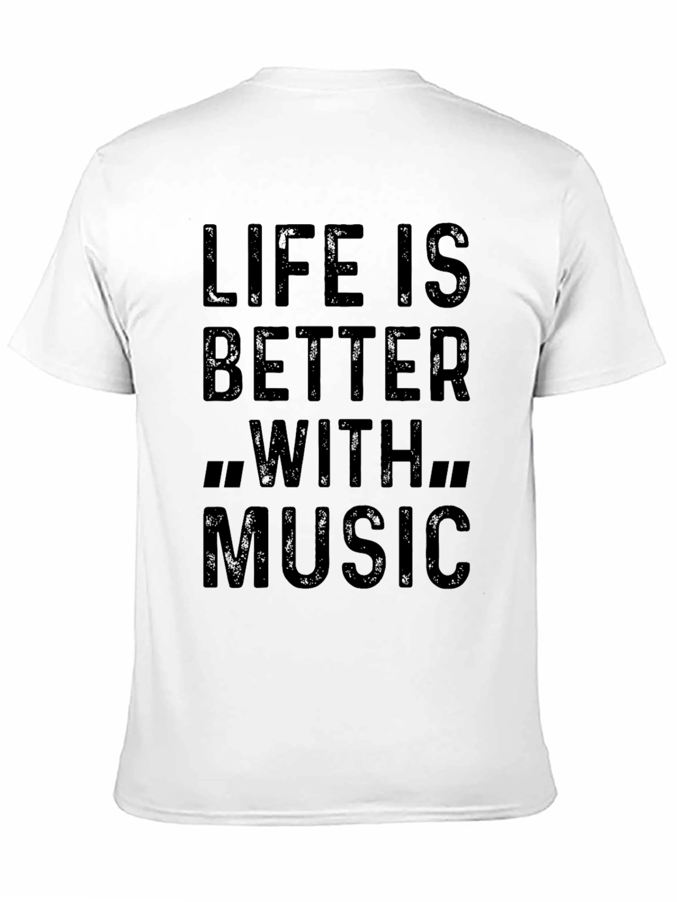 Black Life Is Better With Music T-Shirt - Black Cotton Tee view 11